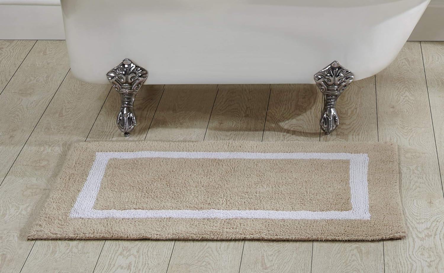 Highland Dunes Widman 100% Cotton Tufted Reversible Bath Rug Super Absorbent, Machine Washable Bathroom Rug