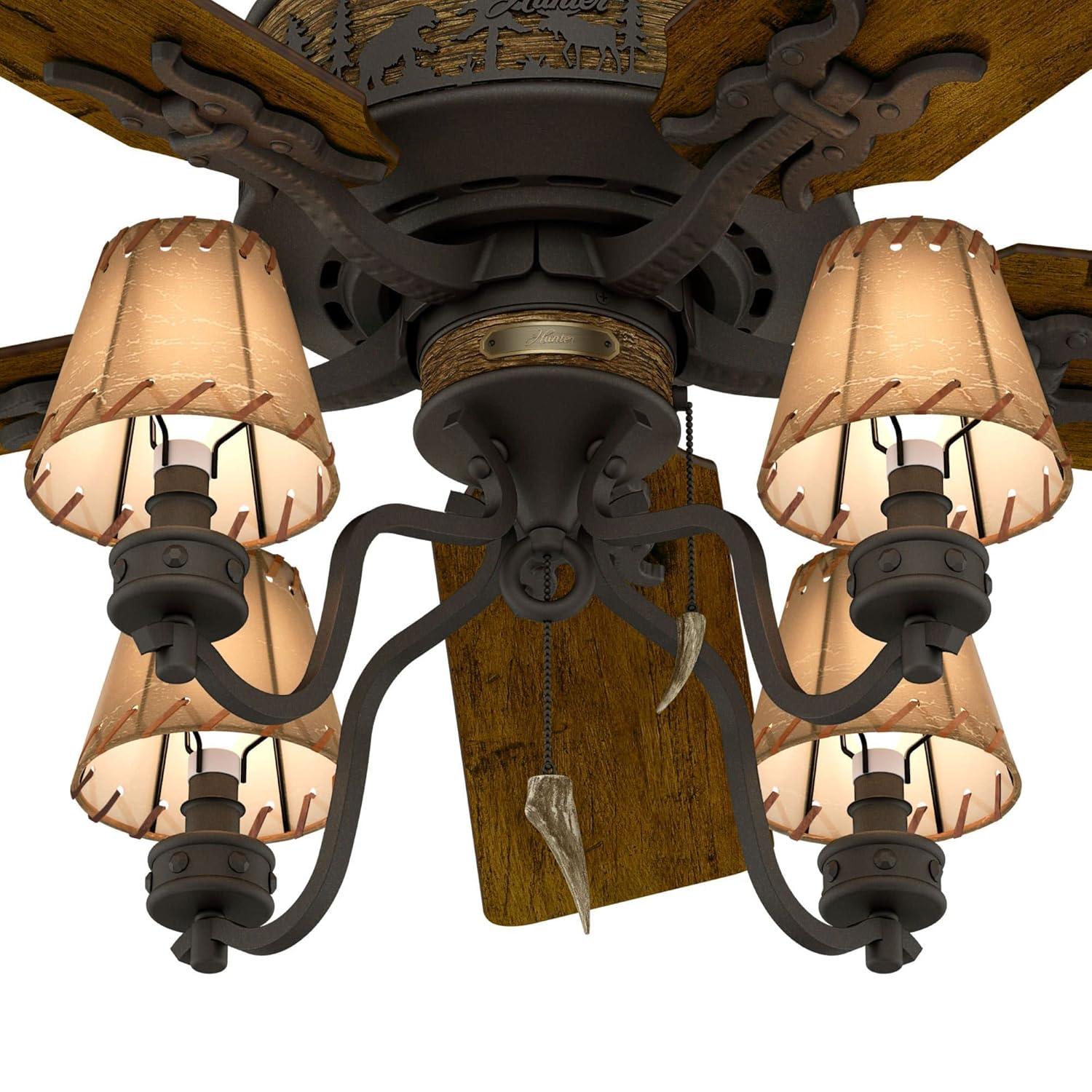 Adirondack Brittany Bronze 52" Ceiling Fan with LED Light and Remote