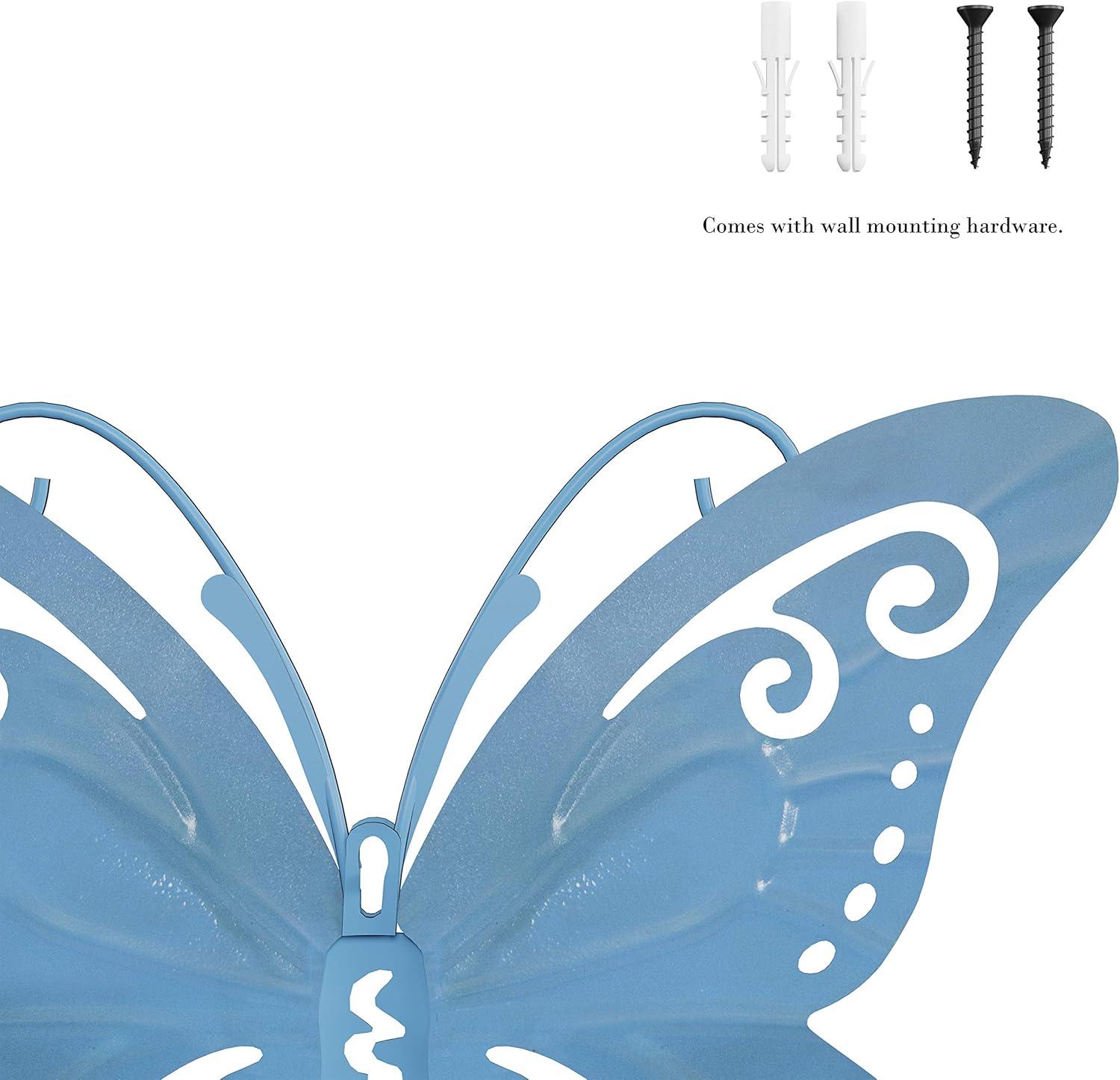 Hastings Home 3-Pc Modern Butterfly Metal Wall Art Set