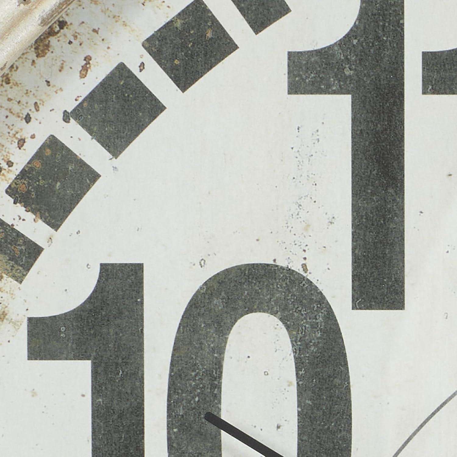 24" White Metal Distressed Nautical Wall Clock