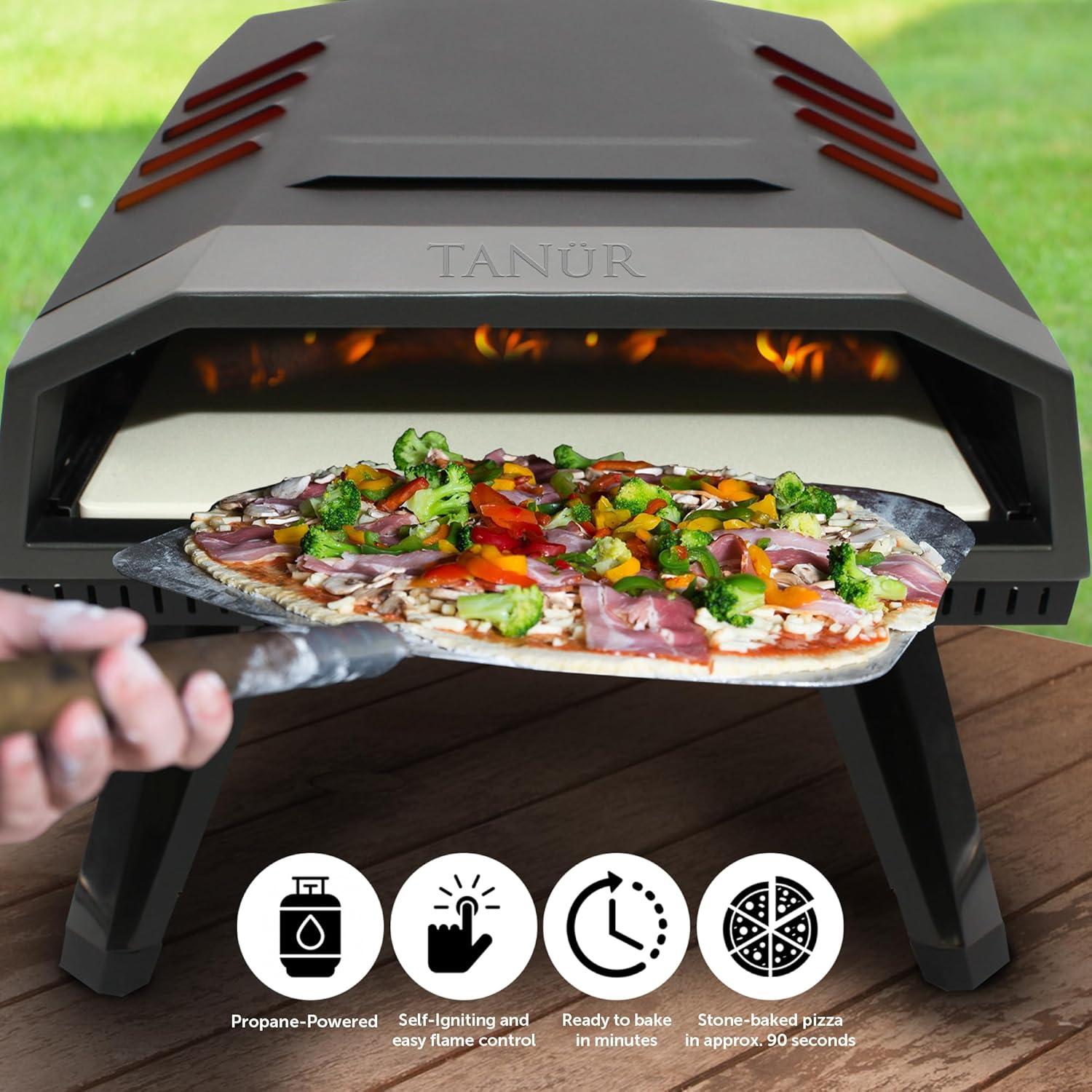 Flame King Flame King TANUR 12-inch Portable Outdoor Propane Pizza Oven for Camping and Outdoor Cooking