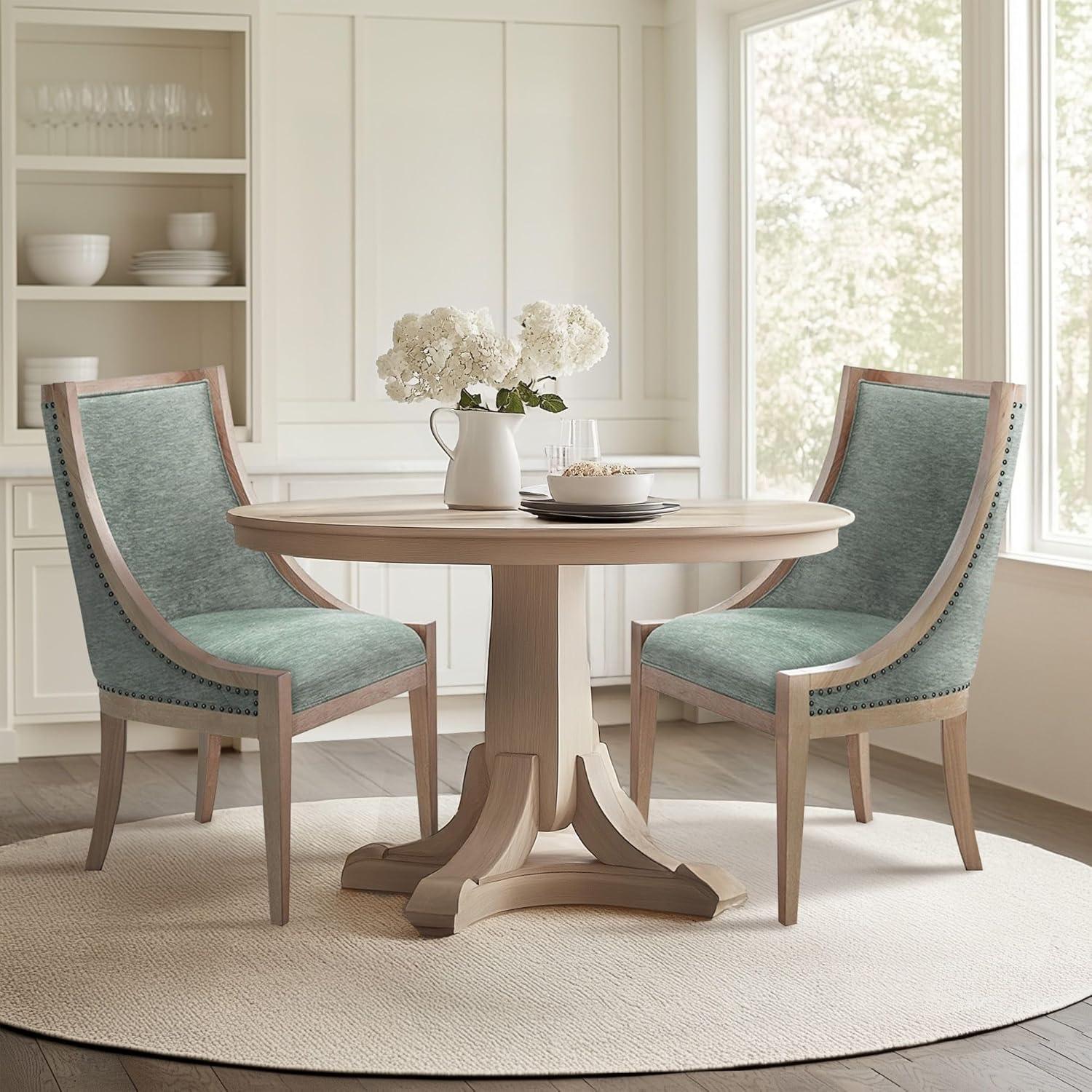 Martha Stewart Martha Stewart Elmcrest Farmhouse Dining Chair With Nailhead Trim & Sinuous Spring Support, Fully Assembled