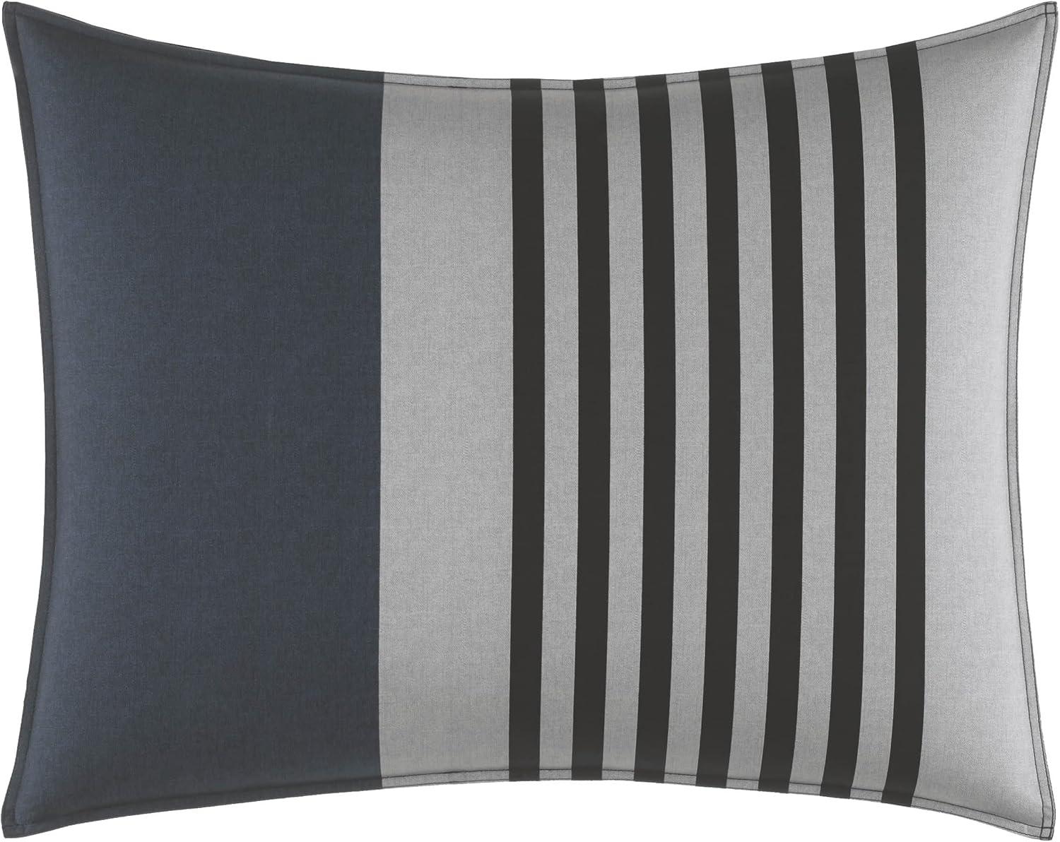 Nautica Charcoal and Navy Cotton Full/Queen Duvet Set