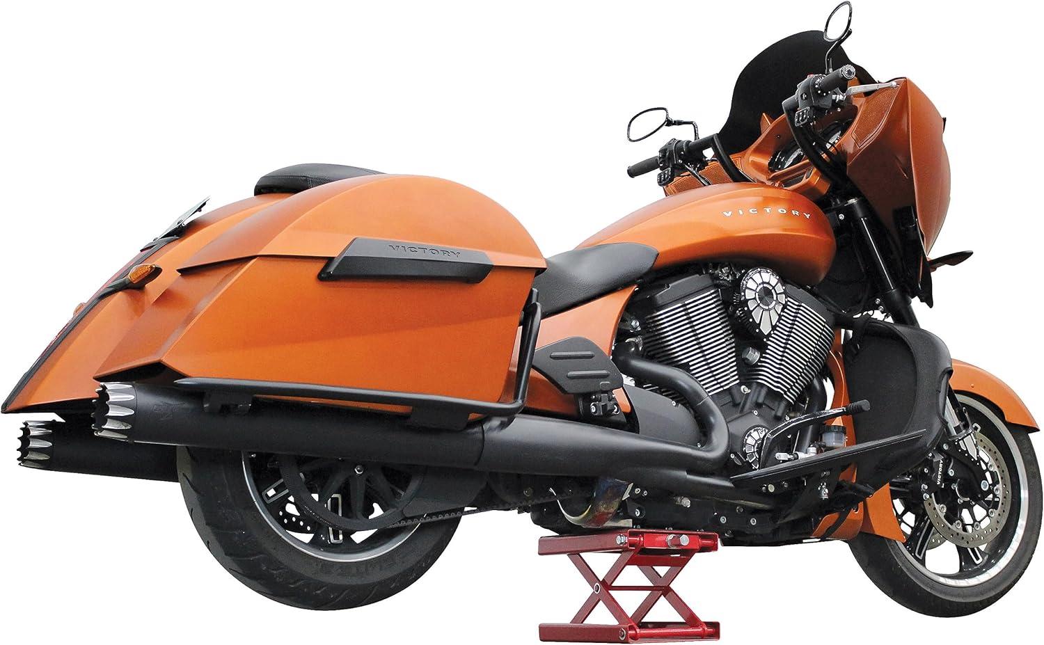 Extreme Max 5001.5044 1100 lb. Motorcycle Scissor Jack for Repair and Maintenance - Wide Non-Slip Padded Deck (9" x 15-1/8")