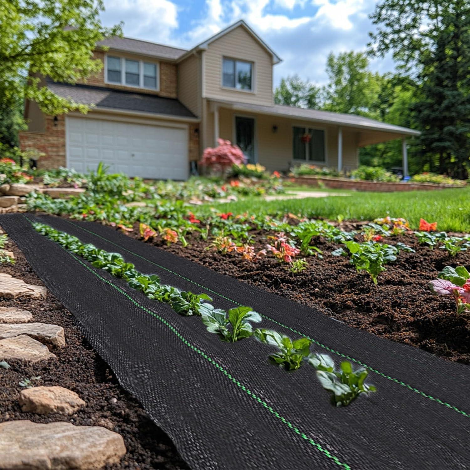 4ft x 100ft Black Heavy Duty Weed Barrier Landscape Fabric