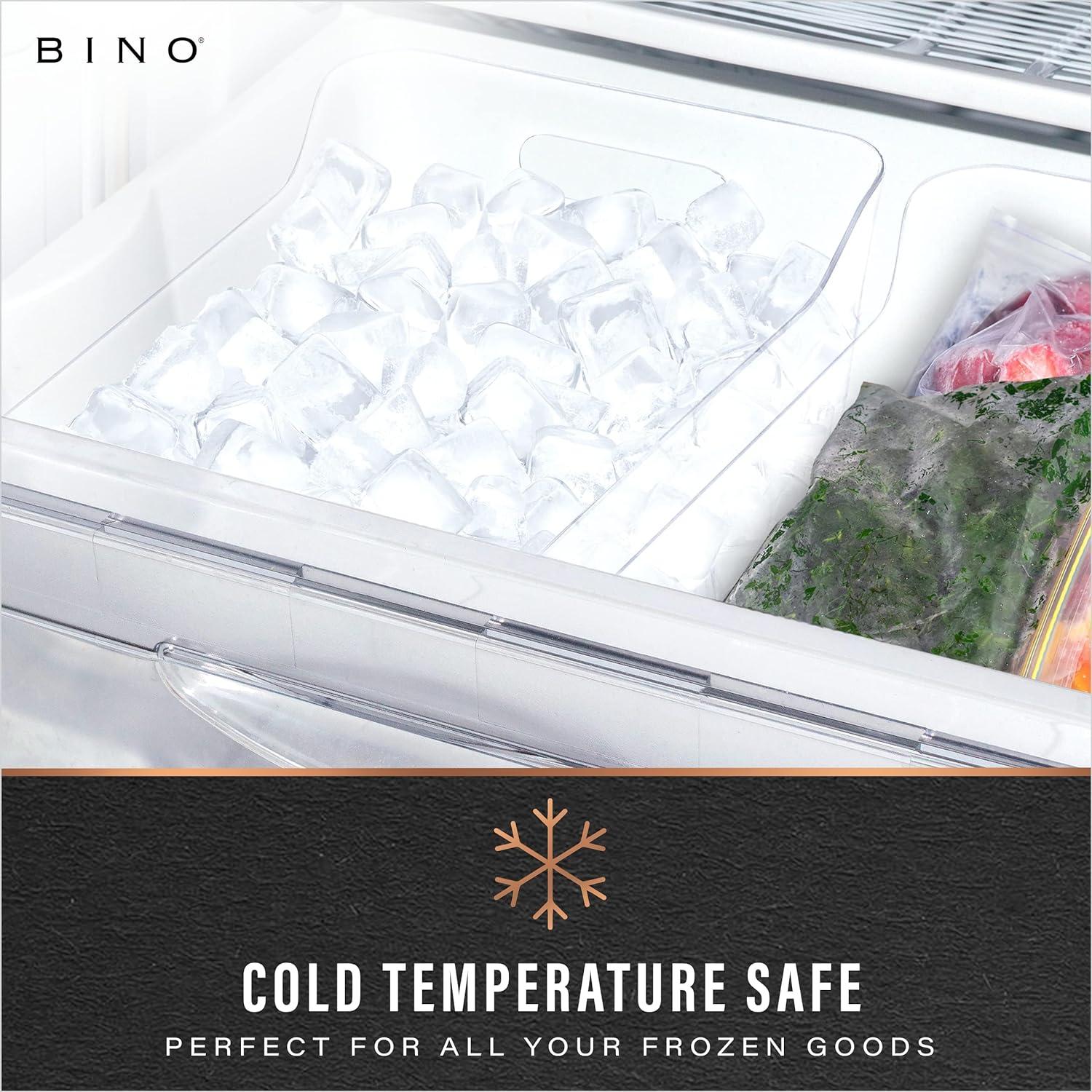 BINO | Plastic Organizer Bins, Small - 4 Pack | THE SOHO COLLECTION | Multi-Use Organizer Bins | Pantry Organizer & Freezer Organizer Bins | Plastic Storage Containers | Bins for Home & Kitchen Org
