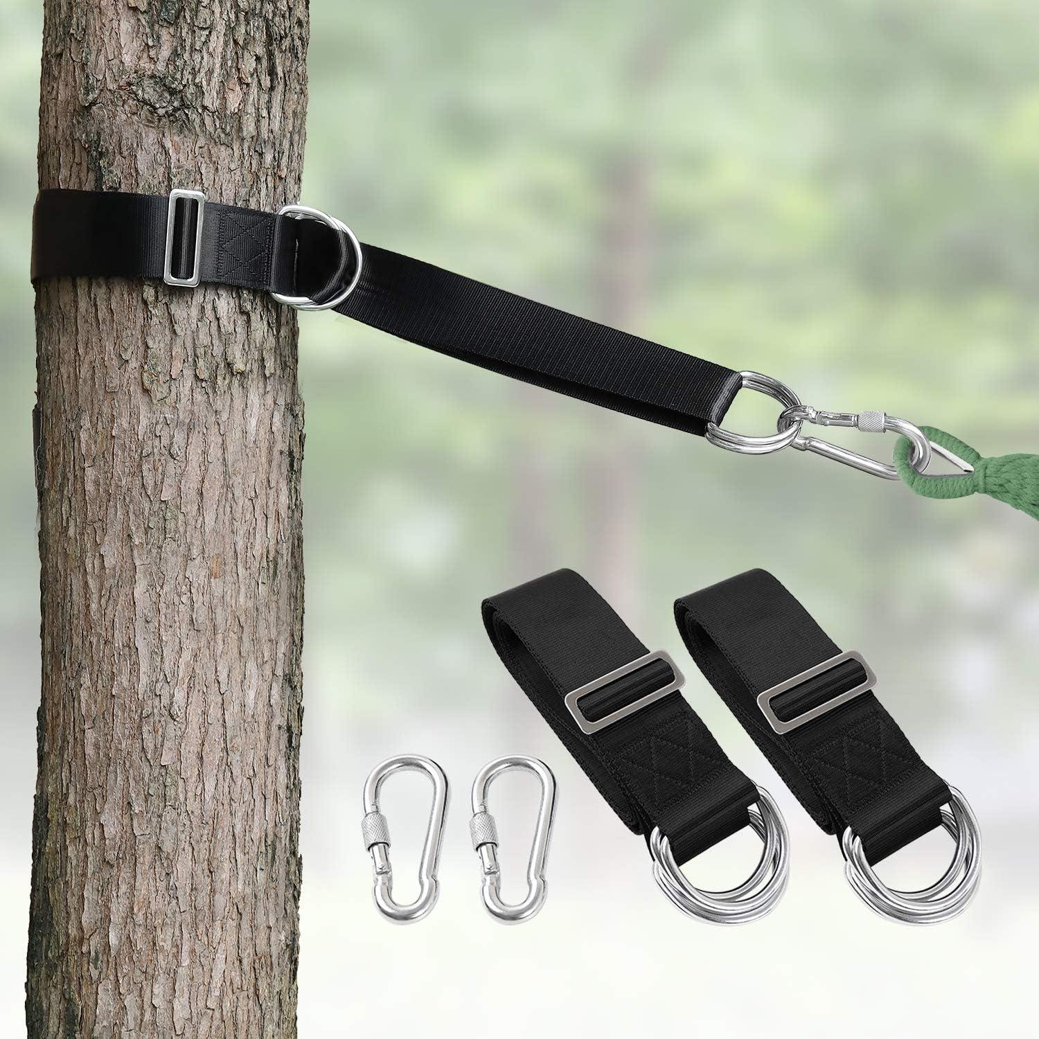 6ft Black Nylon Tree Swing Straps with Carabiners