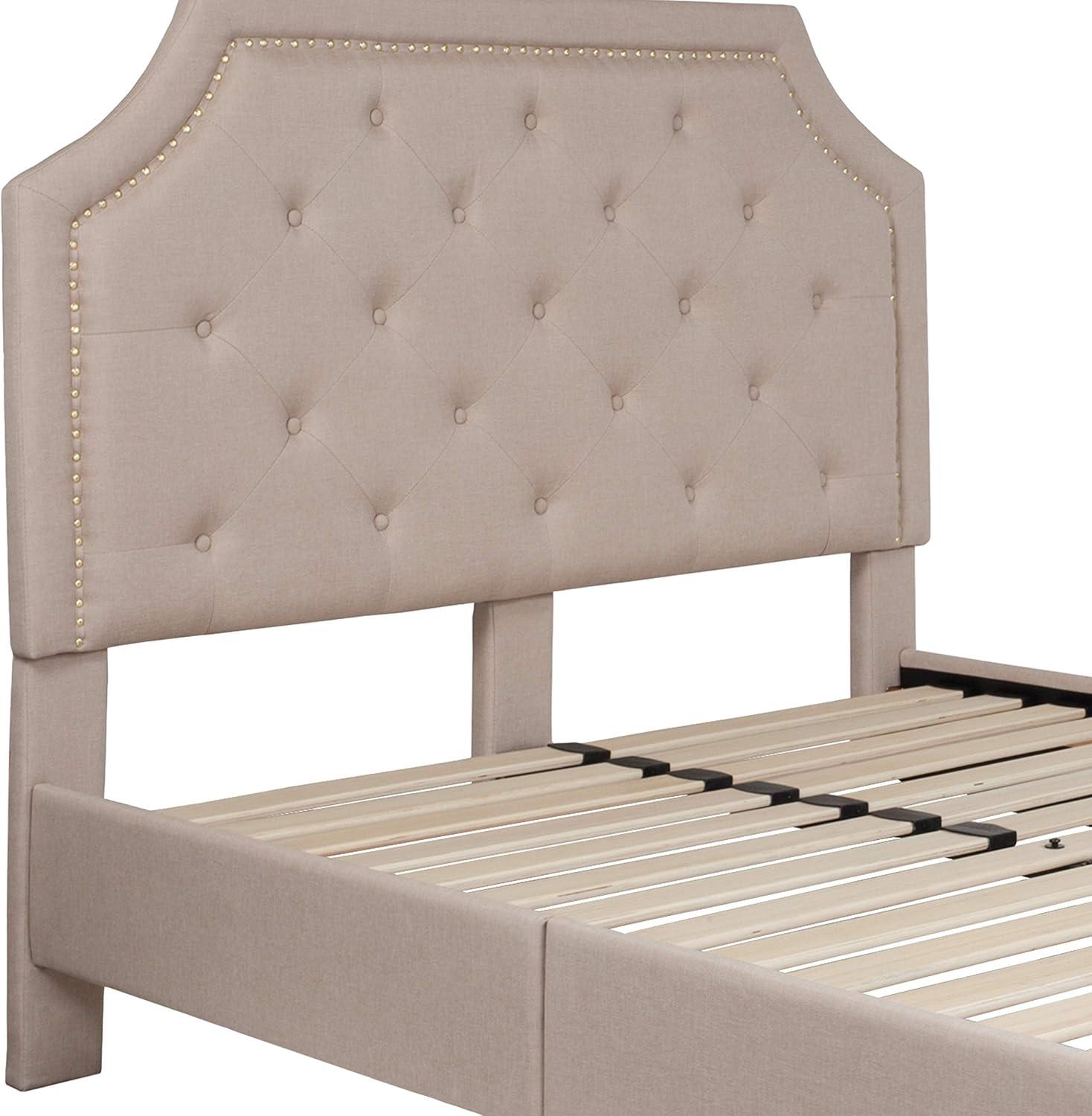 Flash Furniture Brighton Arched Tufted Upholstered Platform Bed