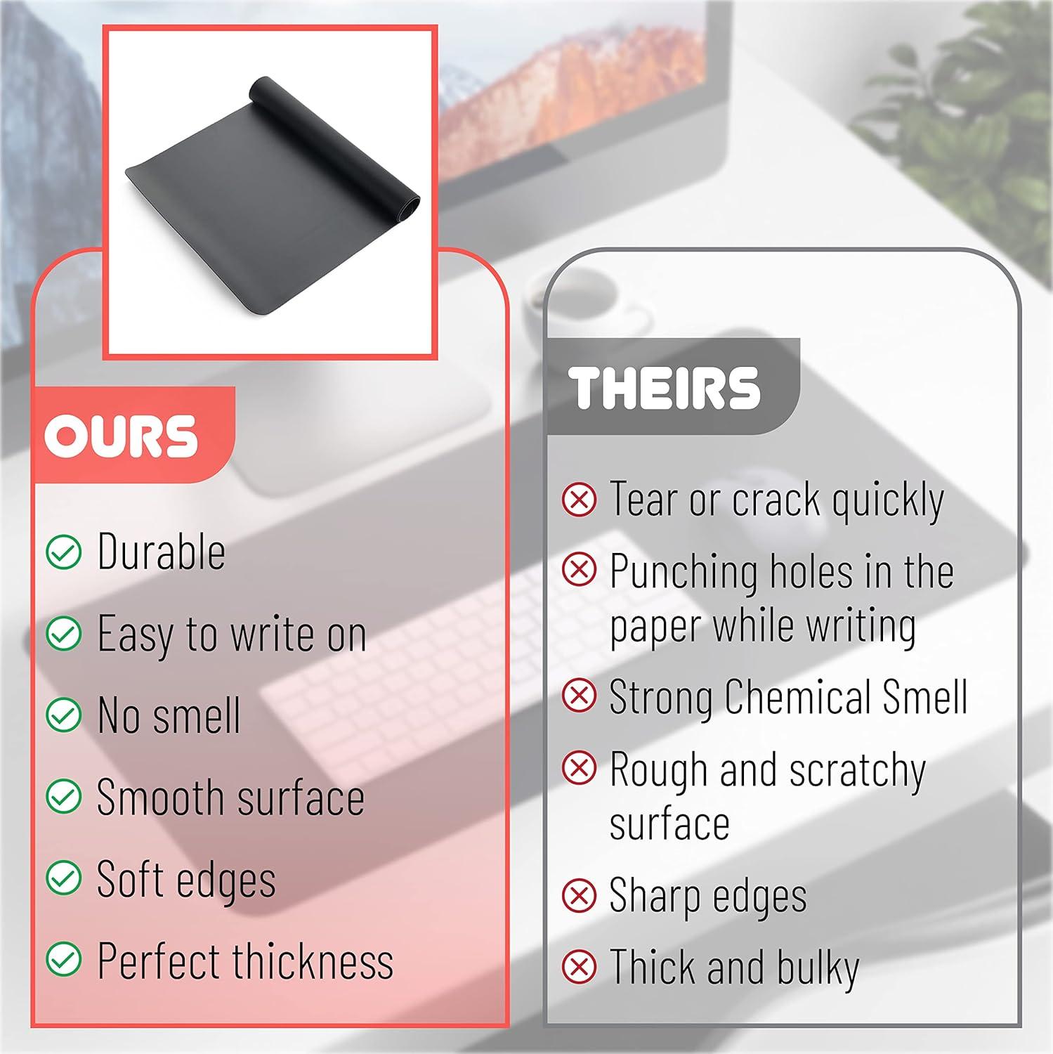 Mr. Pen- Desk Mat, Dual-Sided, 23.6" x 13.7", Leather Desk Pad, Desk Mouse Pad