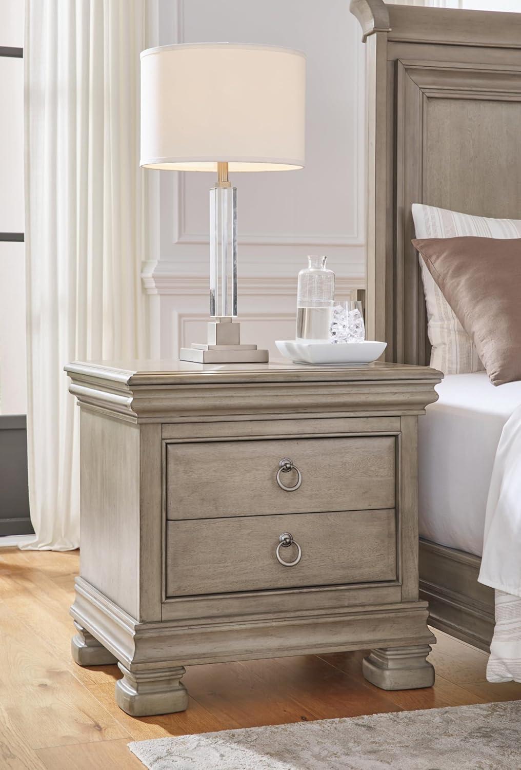 Lexorne 3 Drawer Nightstand in Gray