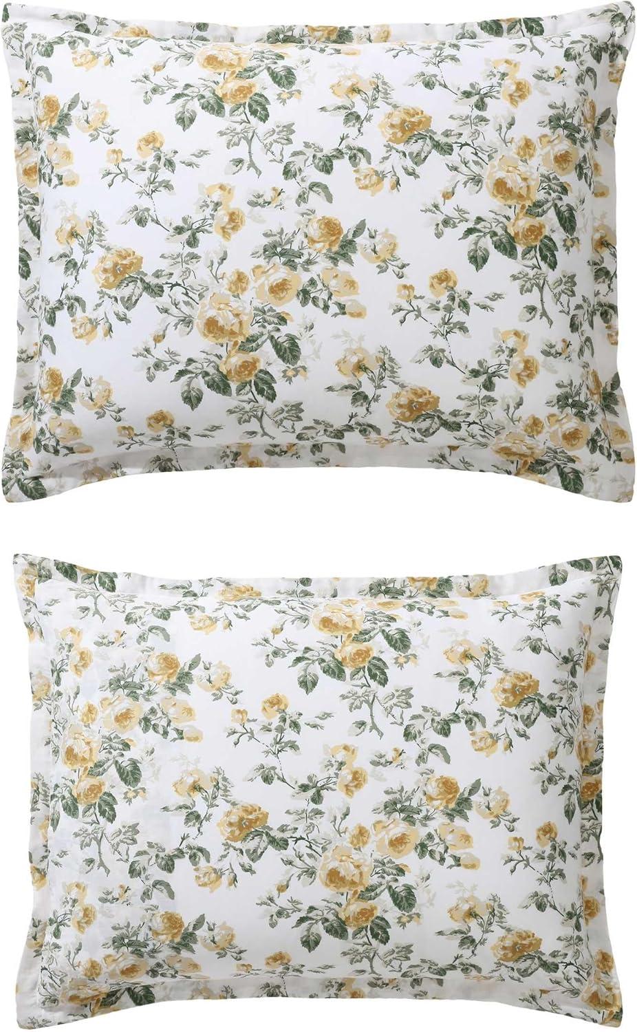 Laura Ashley Laura Ashley Roses Cotton Reversible Gold Duvet Cover Set