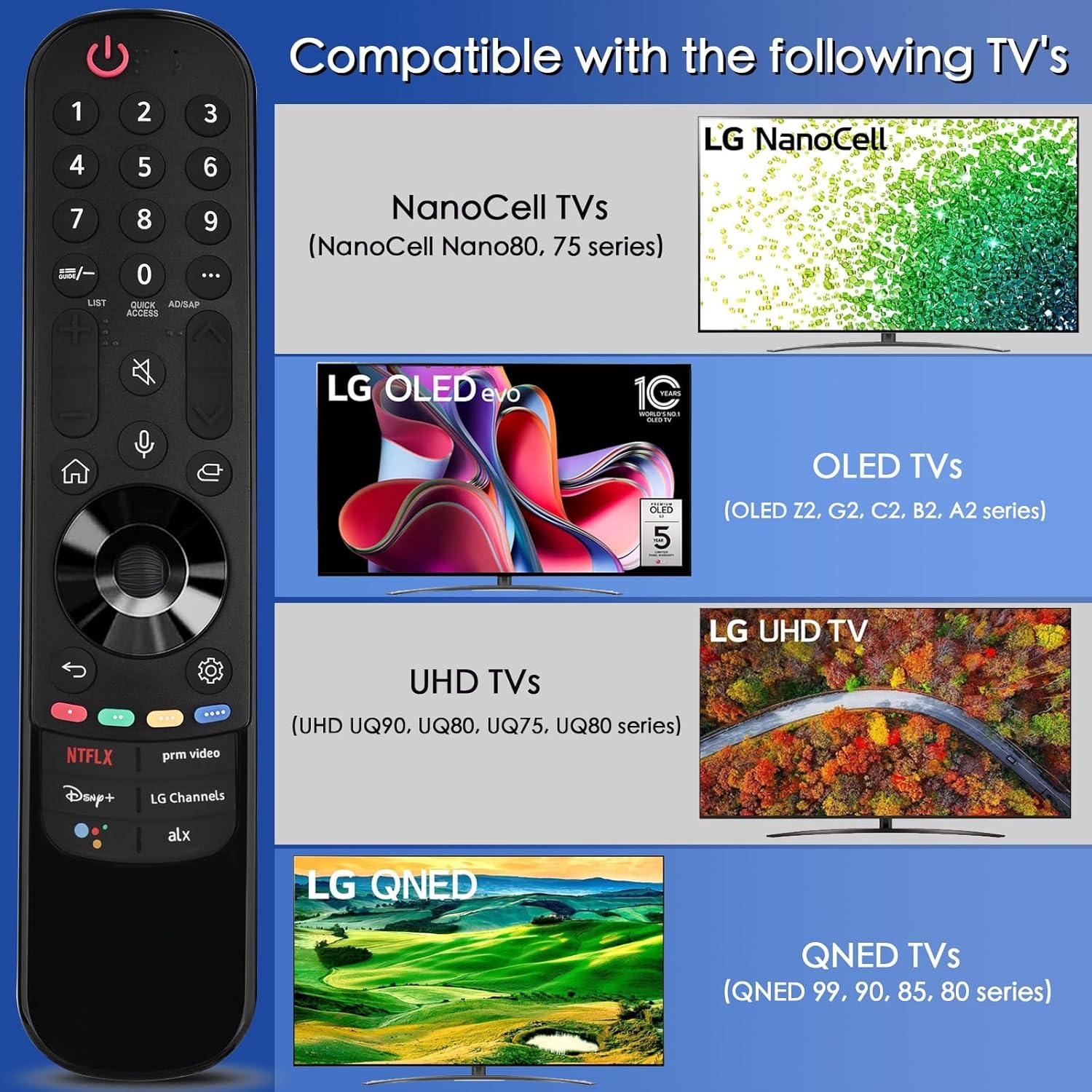 Voice Remote Control for LG Smart TV, Siawclub Magic-Replacement Remote with Pointer and Voice Function, for LG UHD OLED QNED NanoCell 4K 8K Smart TV