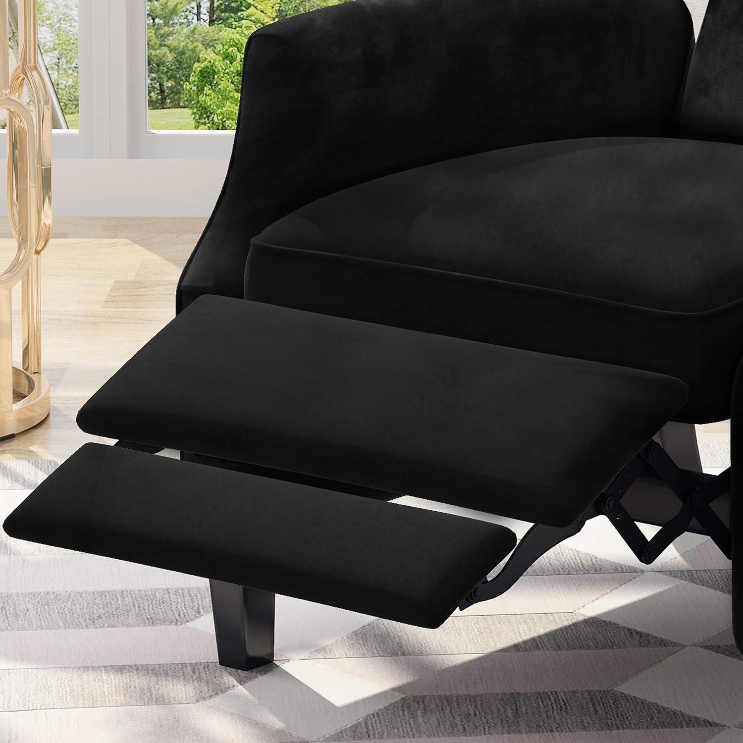 Christopher Knight Home Keating Contemporary Fabric Tufted Wingback Pushback Recliner, Black