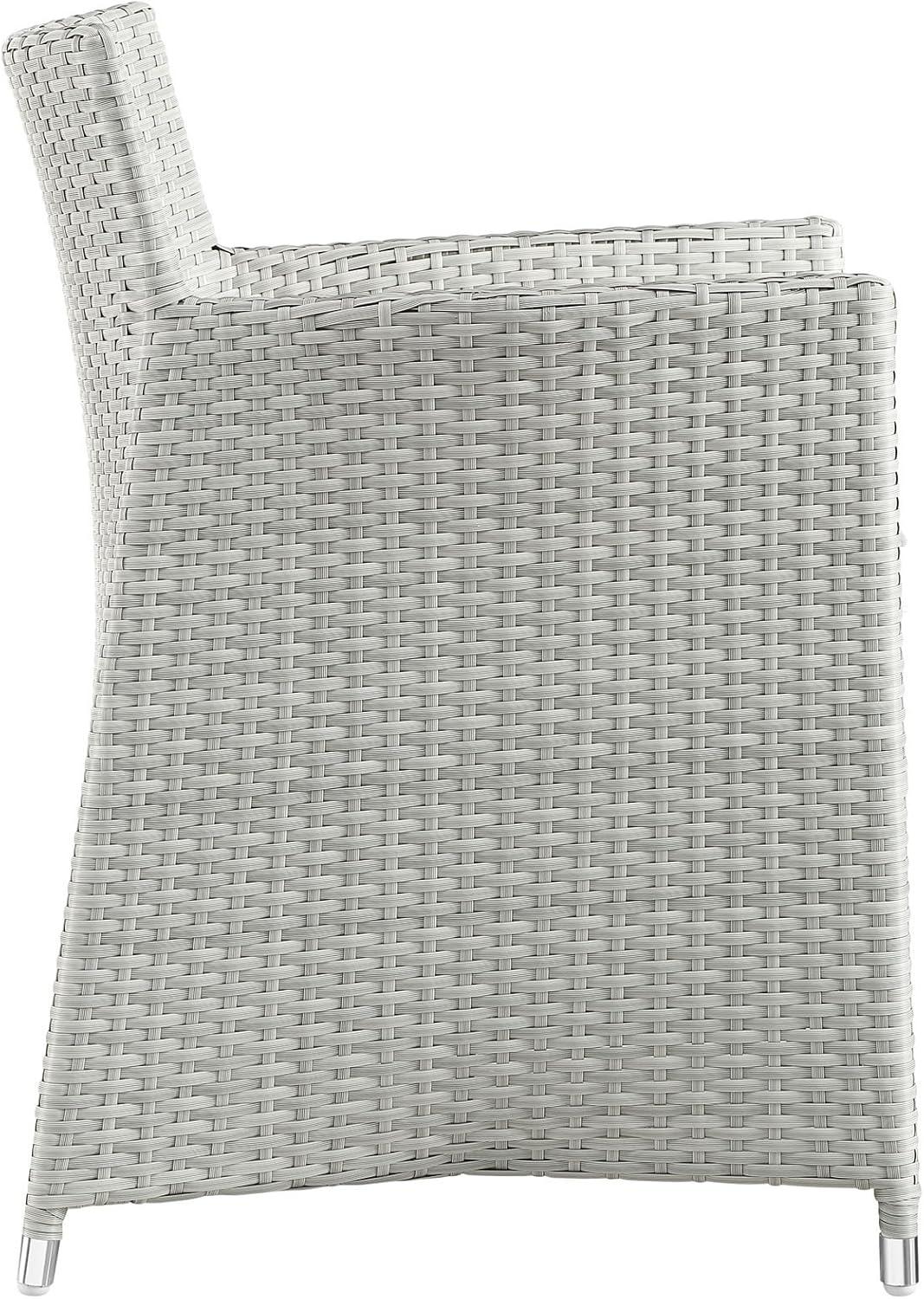 Modway Junction 18.5" Wicker / Rattan Outdoor Armchair in Gray/White