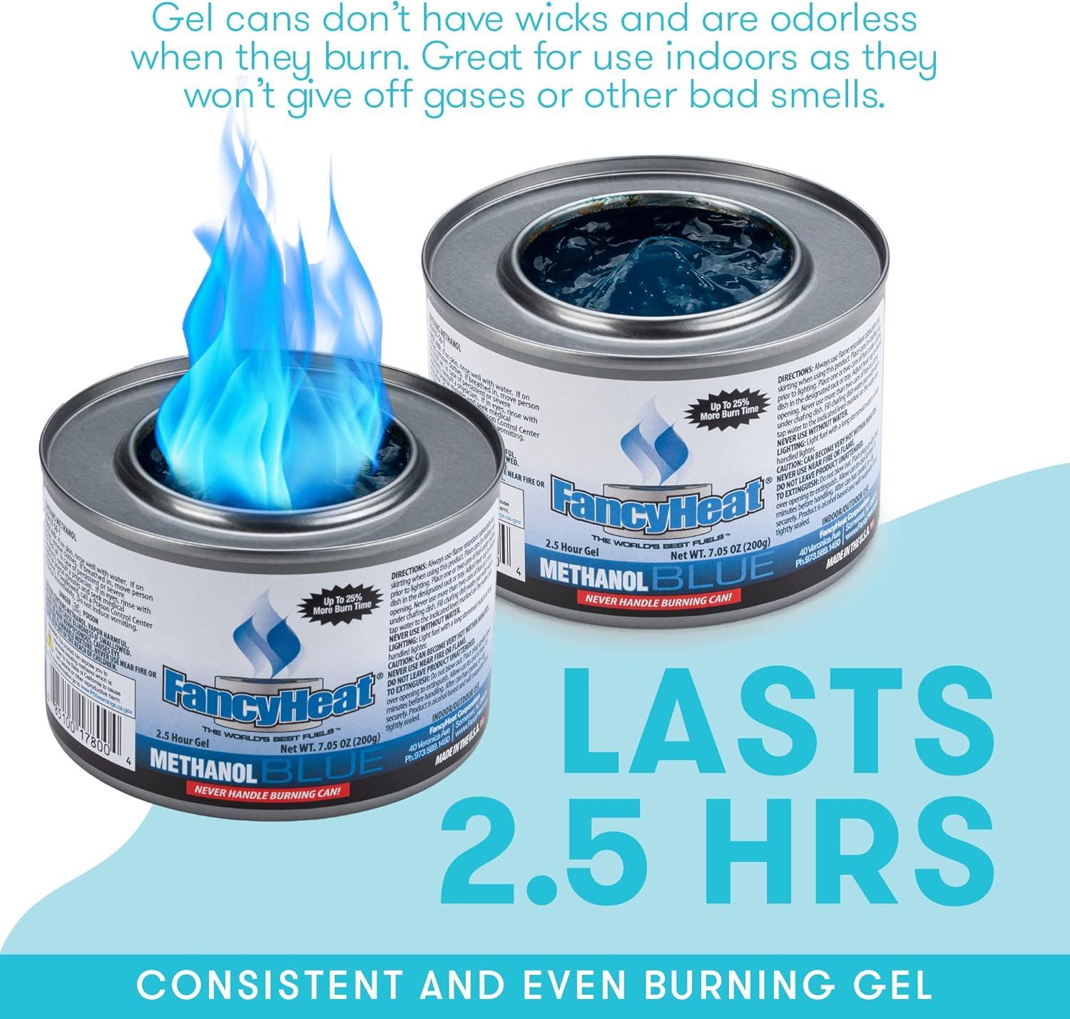 Food Warmer Gel Cans for Chafing Dish 6 Cans Diplastible Chafing Burners to Keep Food Warm 2.5 Hours