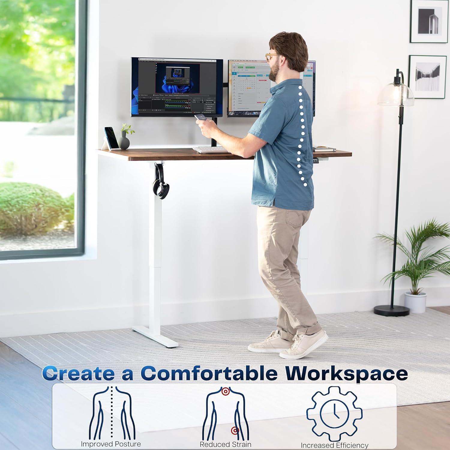 Vivo VIVO Single Motor Electric Desk with Push Button Memory Controller