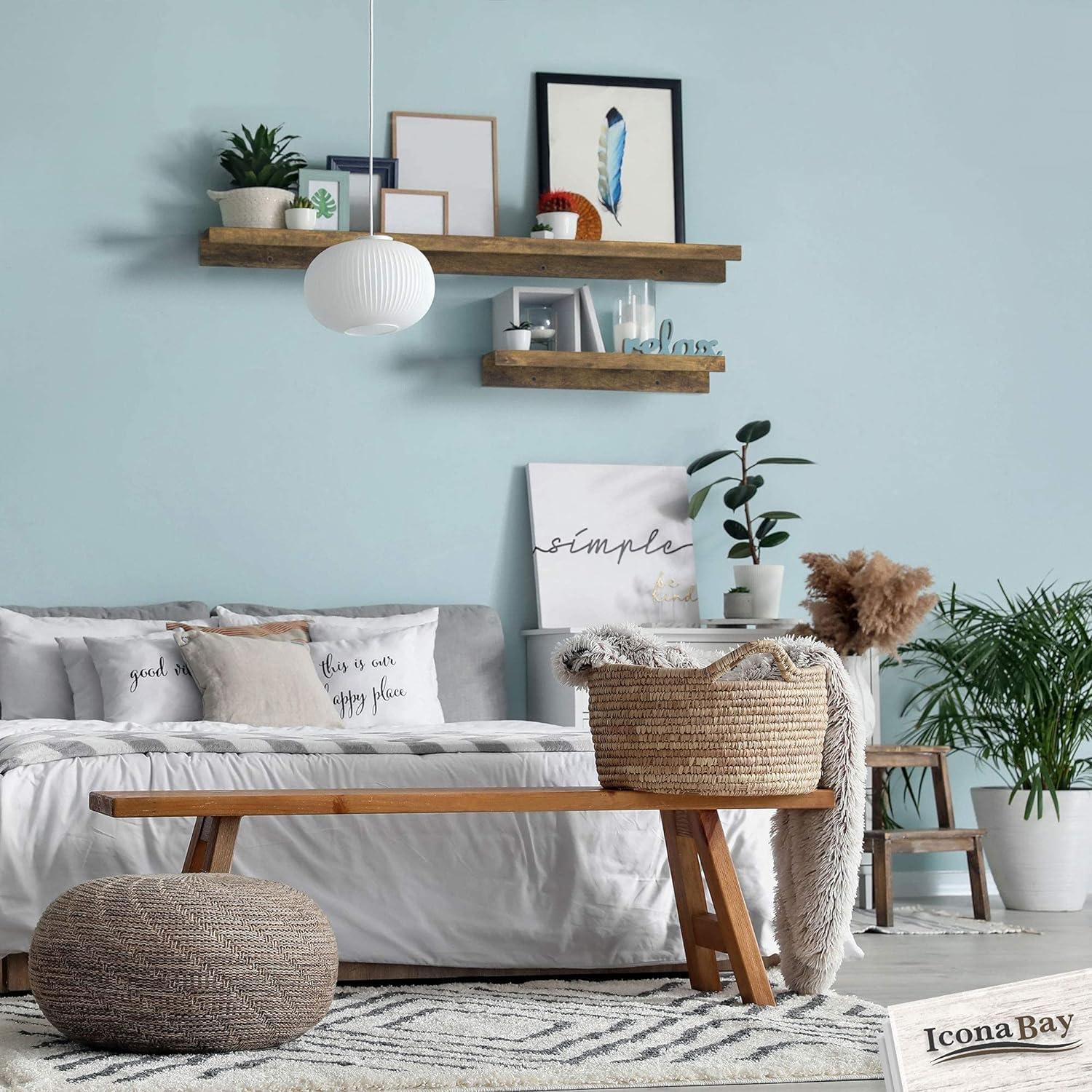 Floating Shelves, Set of 3 Wall Shelves (Multiple Sizes & Colors) by Icona Bay