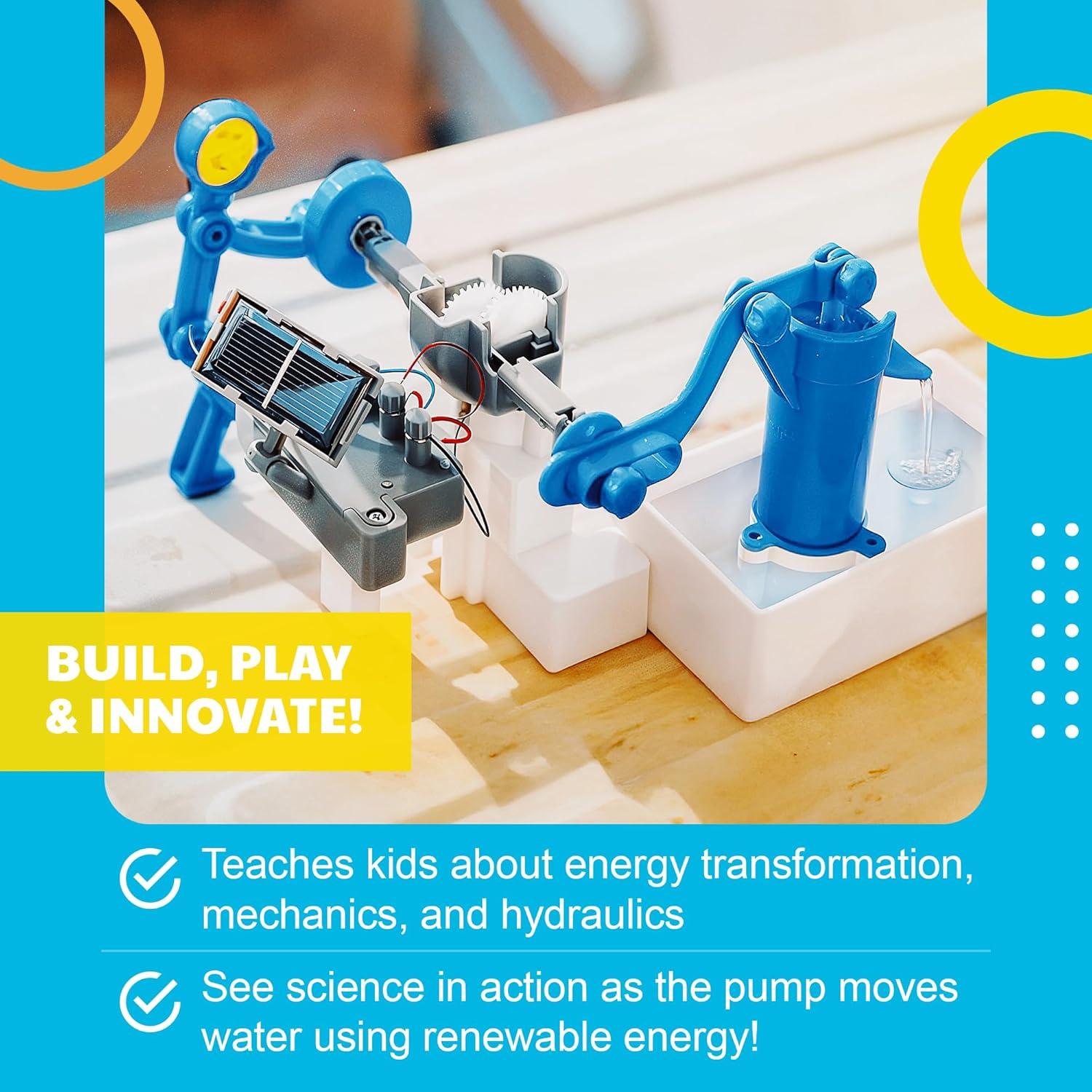 Hybrid Solar and Engine-Powered Water Pump Science Art Skill Toy Kit