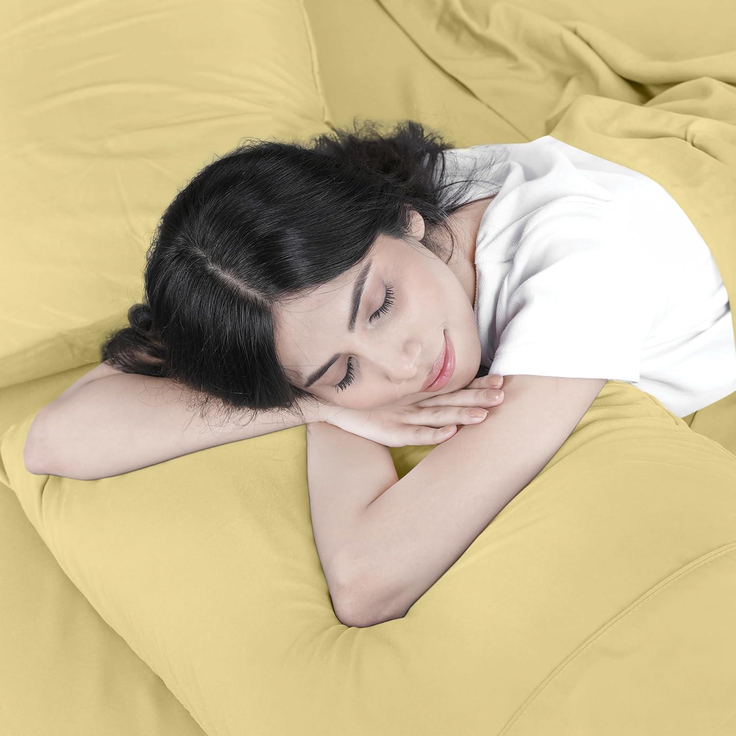 Utopia Bedding Queen Bed Sheets Set - 4 Piece Bedding - Brushed Microfiber - Shrinkage and Fade Resistant - Easy Care (Queen, Yellow)