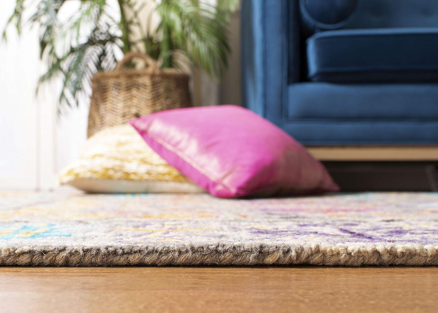 Blossom BLM453 Hand Tufted Indoor Accent Rug - Grey/Multi - 3'x5' - Safavieh