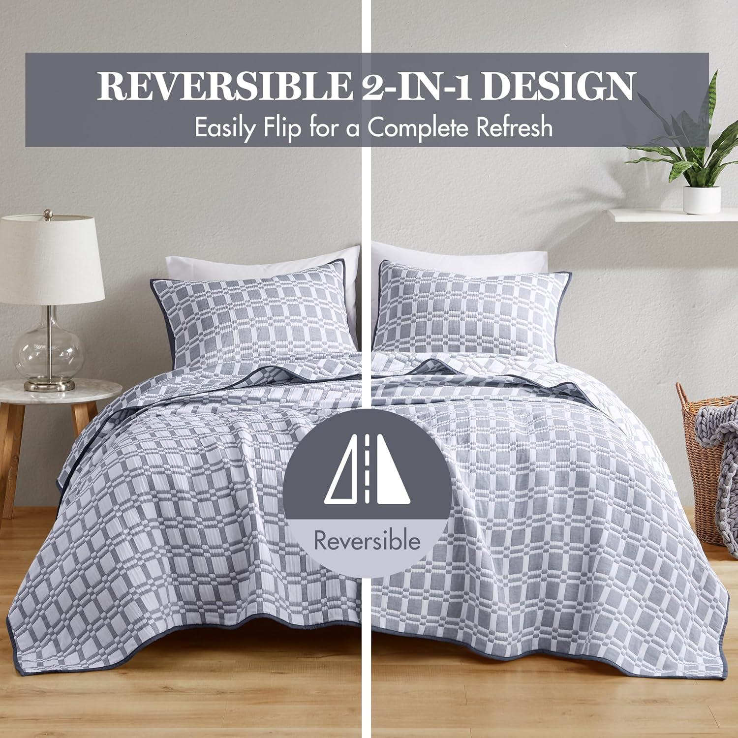 510 Design Harlow 3 Piece Reversible Matelasse Coverlet Set