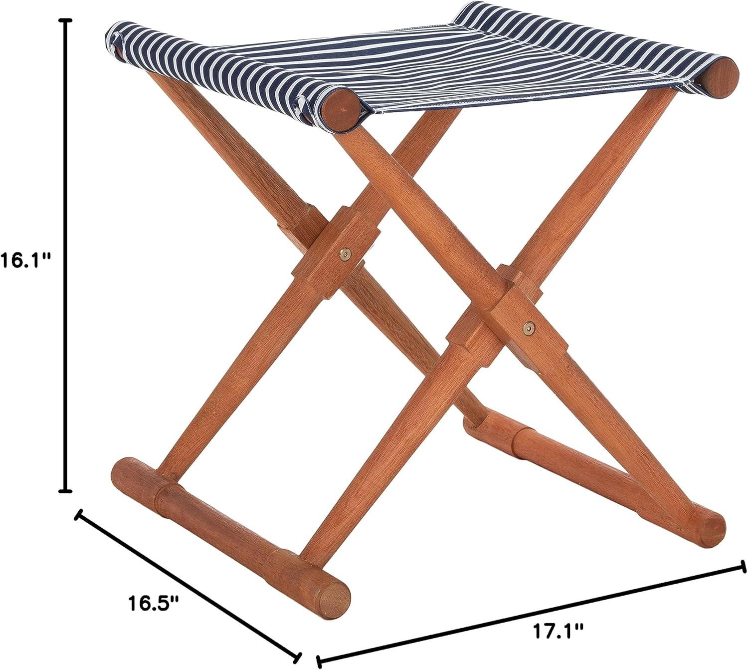 Breanne Stool Indoor/Outdoor (Set Of 2) - PAT7053 - Natural/Navy Stripe - Safavieh