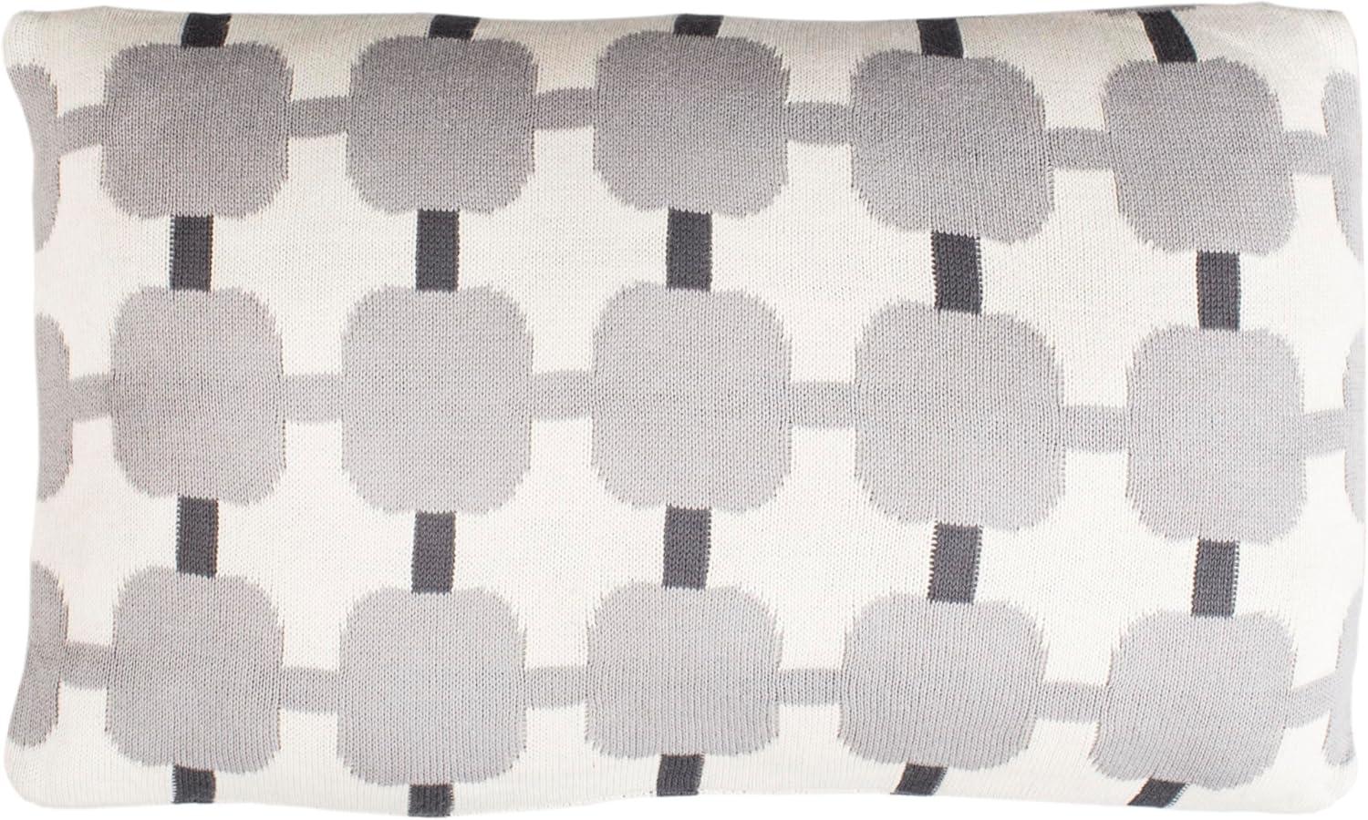 Gray Embroidered Geometric Square Pillow Set