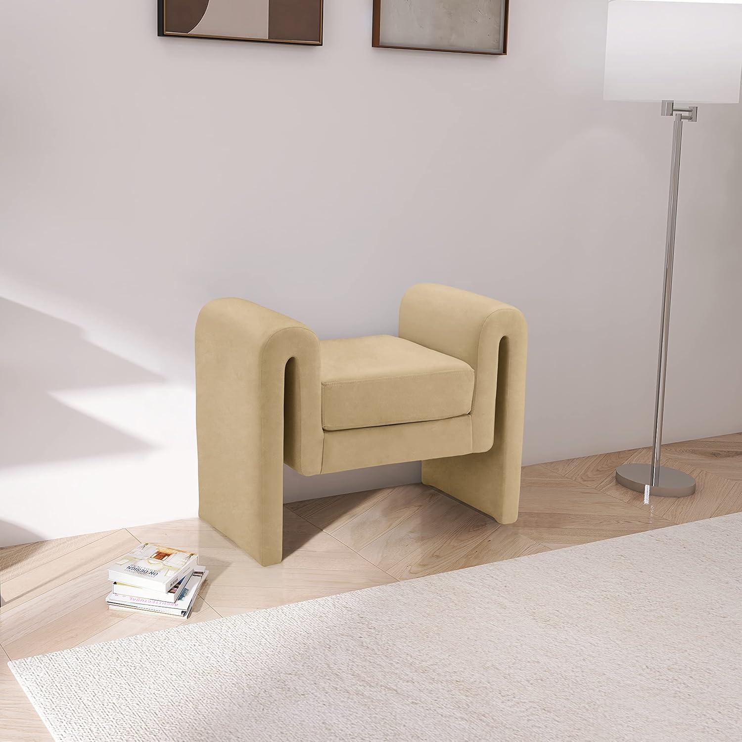 Meridian Furniture Stylus Camel Velvet Bench