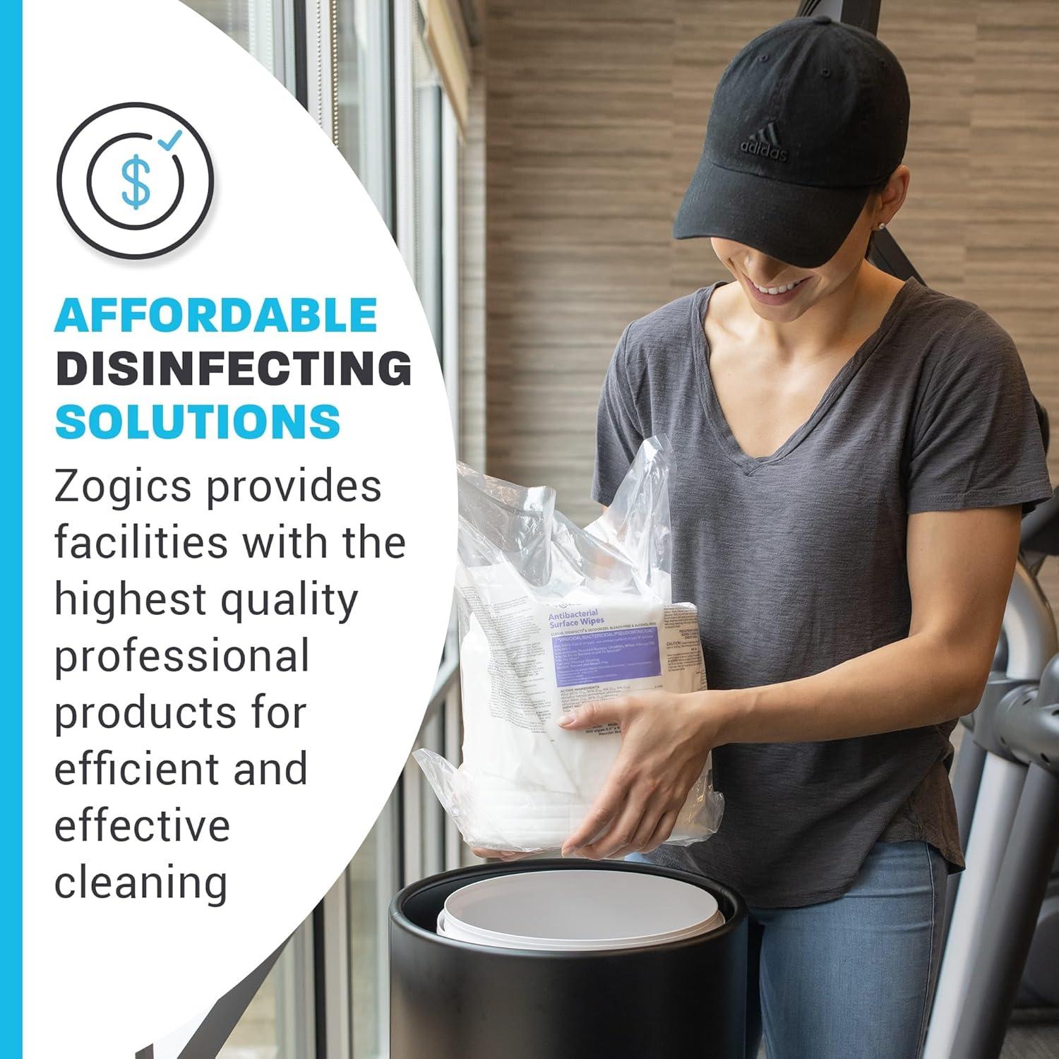 Zogics Antibacterial Bleach-Free Commercial Surface Wipes, 800 Count