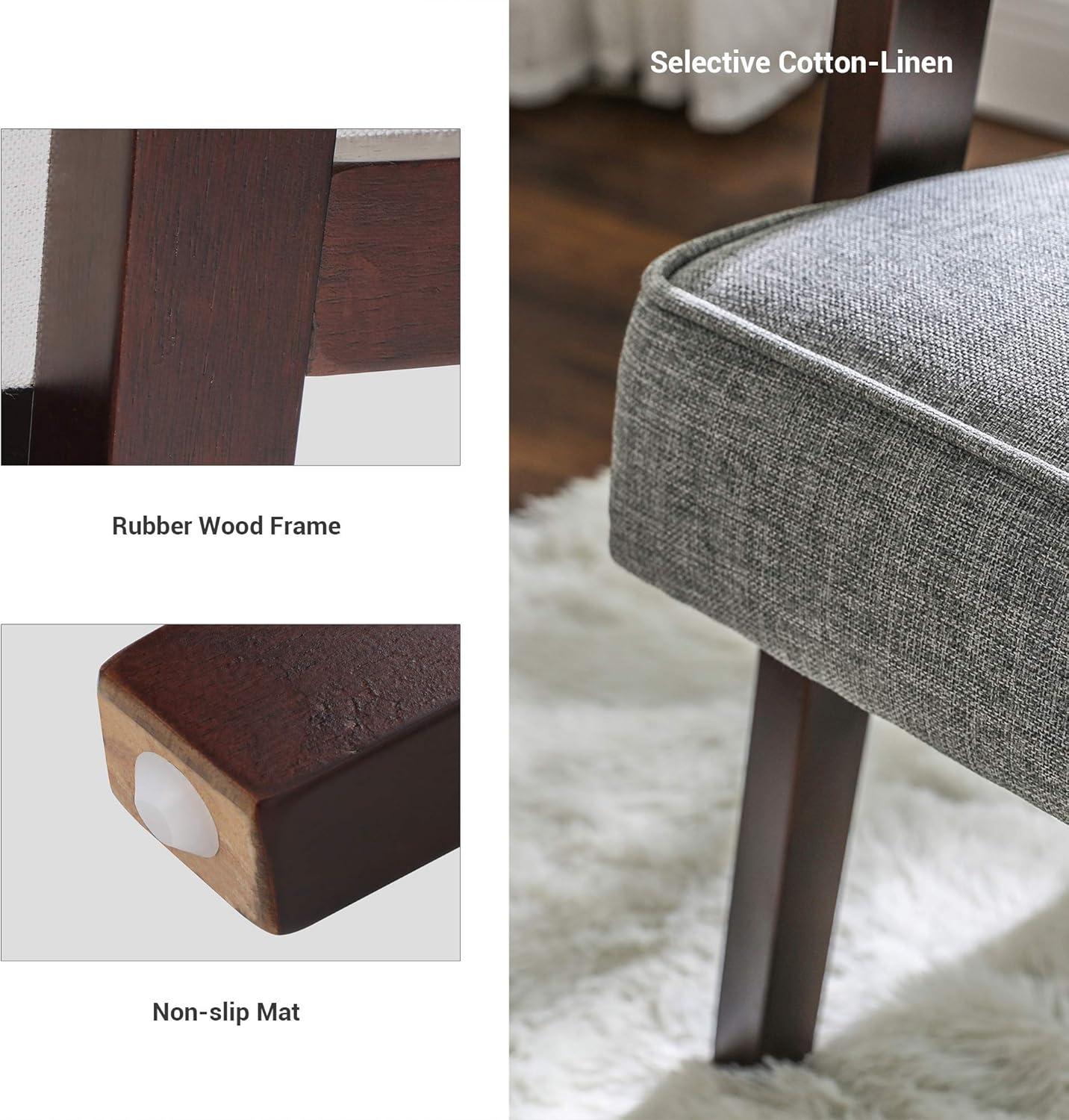 Light Gray Mid-Century Modern Wood Accent Chair