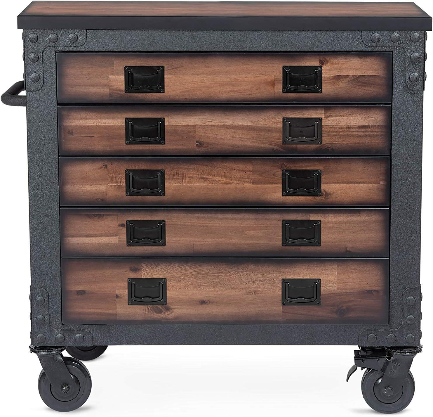 36'' W 5 -Drawer Bottom Rollaway Chest with Wheels