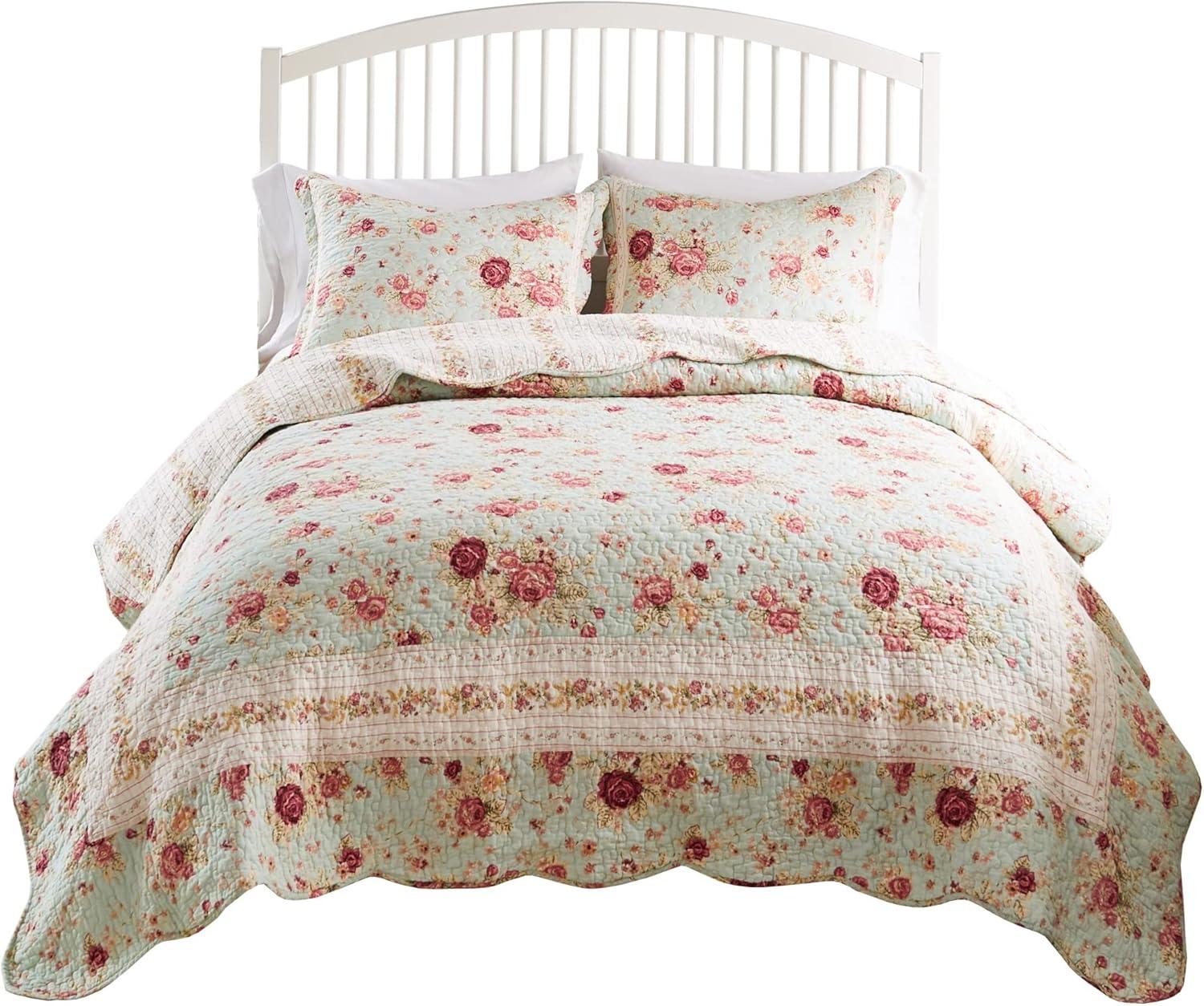 Antique Rose Quilt Bedding Set - Greenland Home Fashions