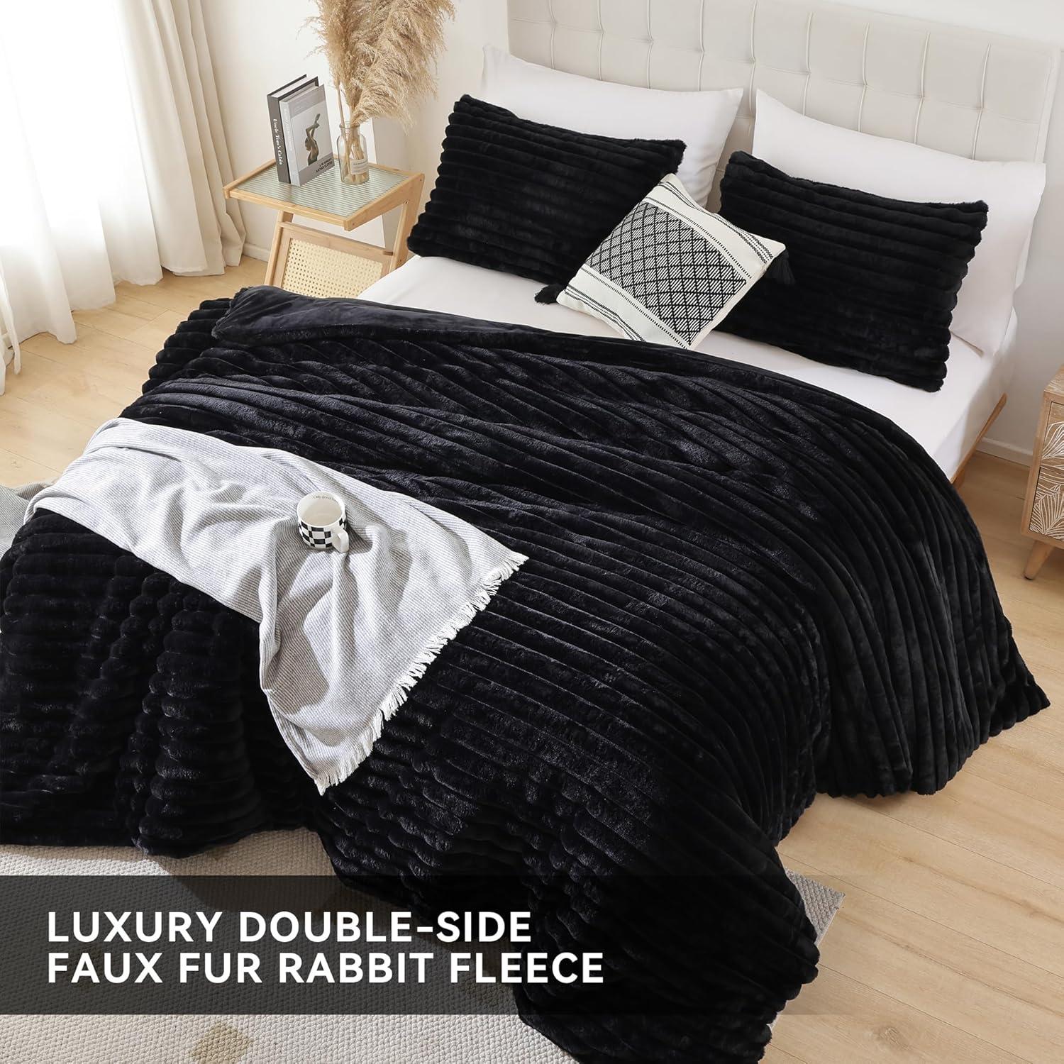 Smoofy Fluffy Twin Comforter Sets 2 Pieces - Sage Green Fleece Fluffy Comforter Set, Luxury Fuzzy Twin Bedding Set, Soft Twin Size Comforter All Season, Heavy Faux Fur Comforter with Pillow Cases