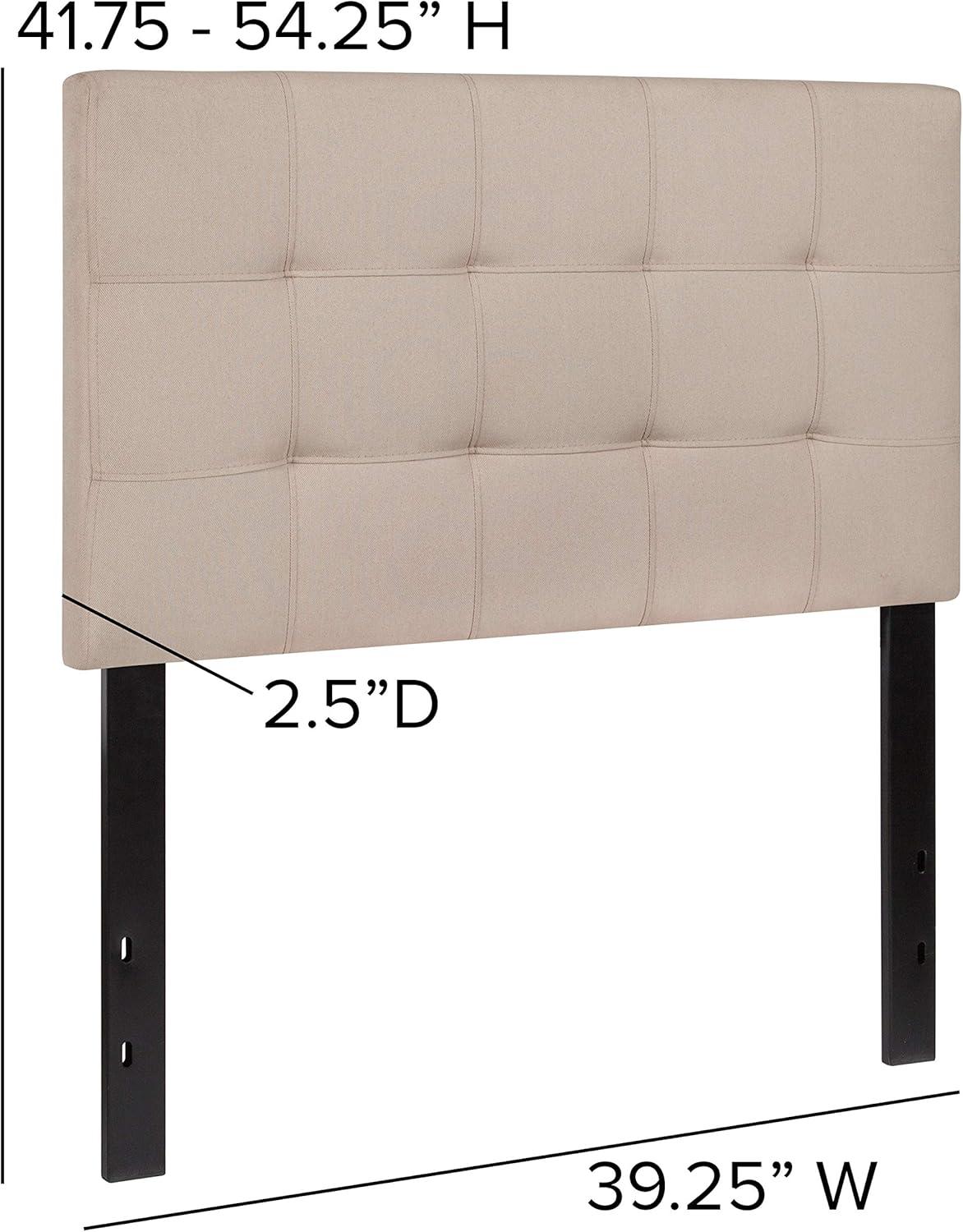 Flash Furniture Bedford Tufted Upholstered Twin Size Headboard in Beige Fabric