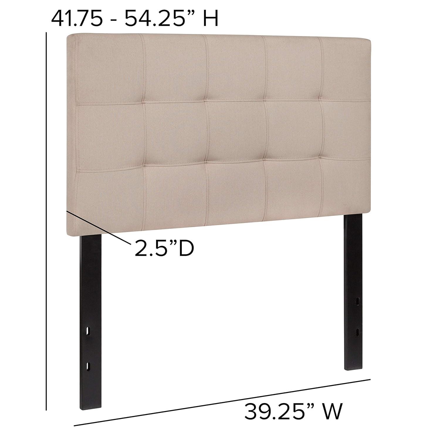 Flash Furniture Bedford Tufted Upholstered Twin Size Headboard in Beige Fabric