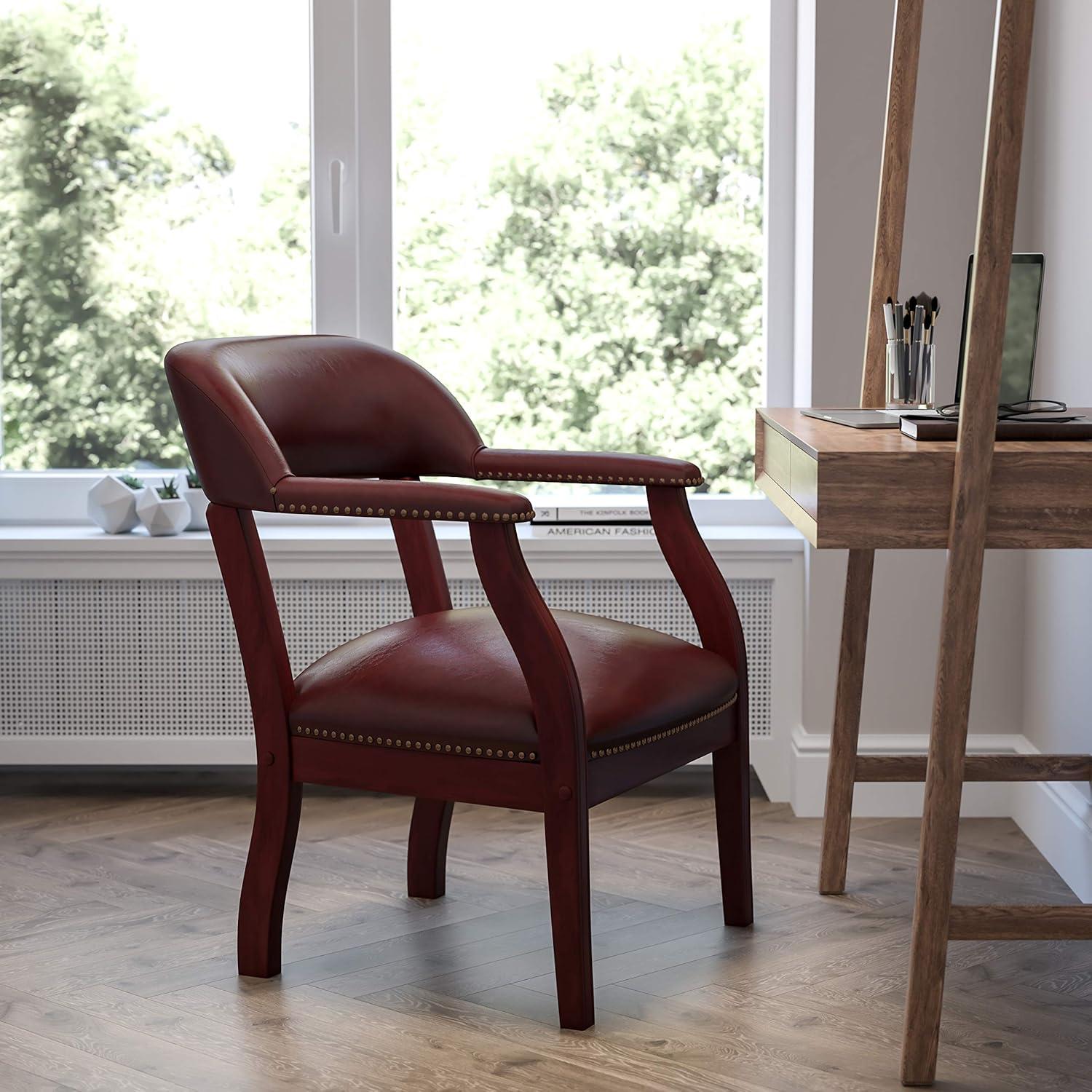 Emma and Oliver Oxblood Vinyl Luxurious Conference Chair