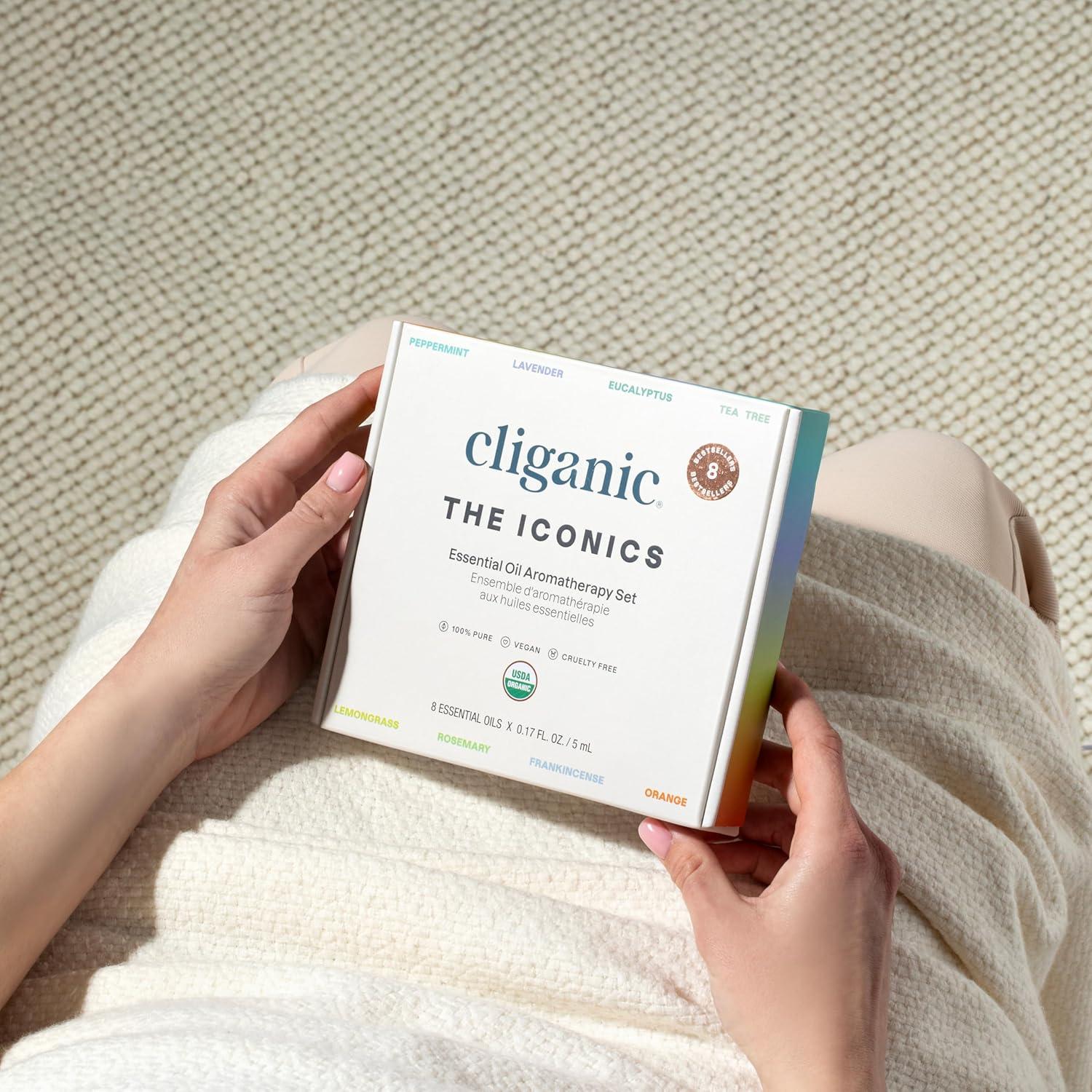 Cliganic Organic Aromatherapy Set - Top 8 Essential Oils - 8x0.17oz