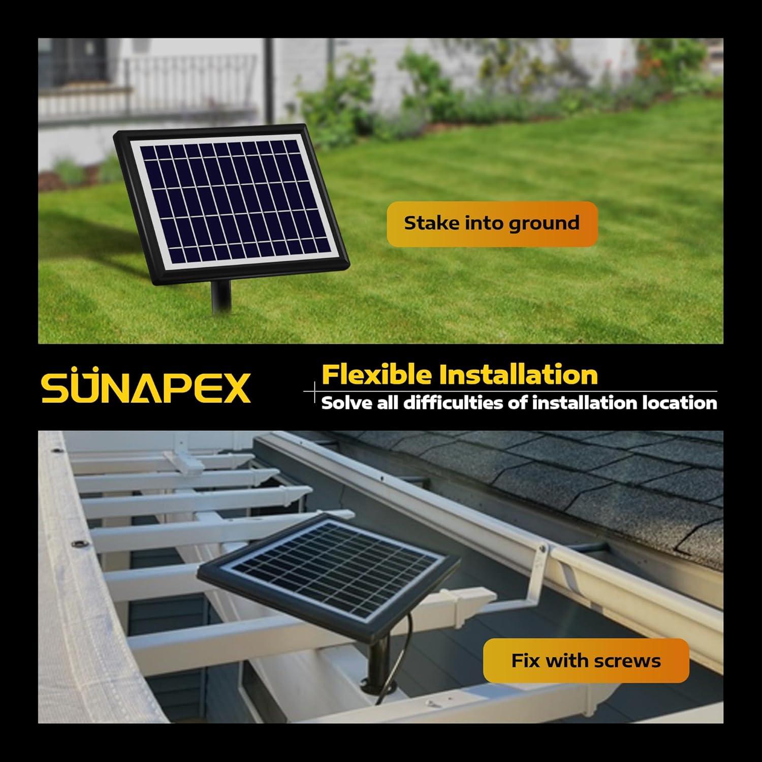SUNAPEX Solar String Lights Outdoor Waterproof, 48FT Solar Patio Lights with Shatterproof Edison Bulbs,Outdoor String Lights Solar