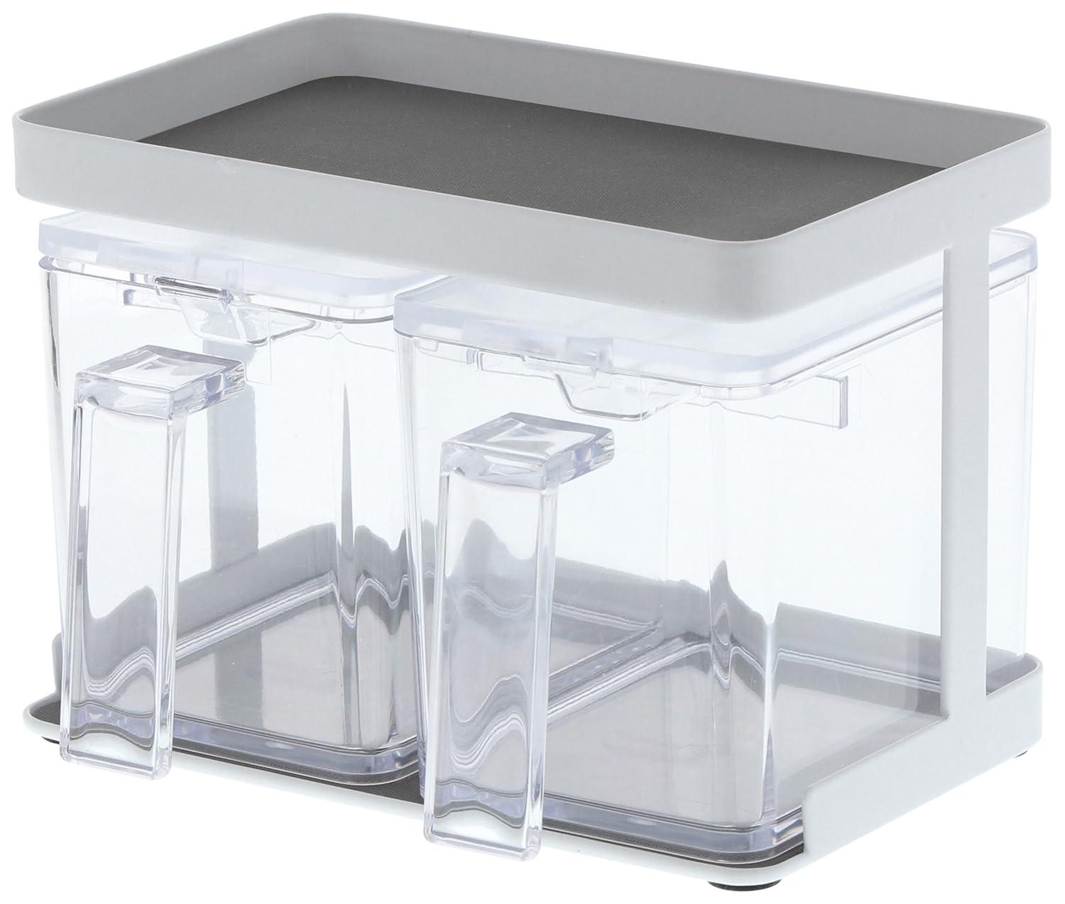 Tower Yamazaki Home Pantry Canisters With Rack, Kitchen Container Storage Organizer, Steel + Plastic