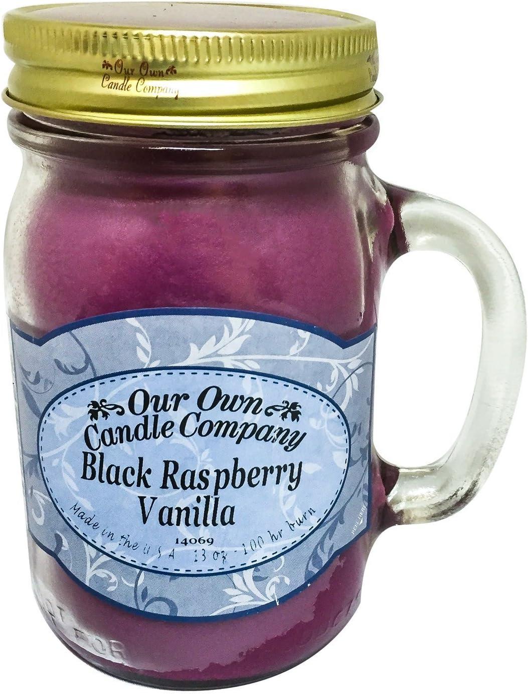 Black Raspberry Vanilla Scented Mason Jar Candle, 13 Ounces