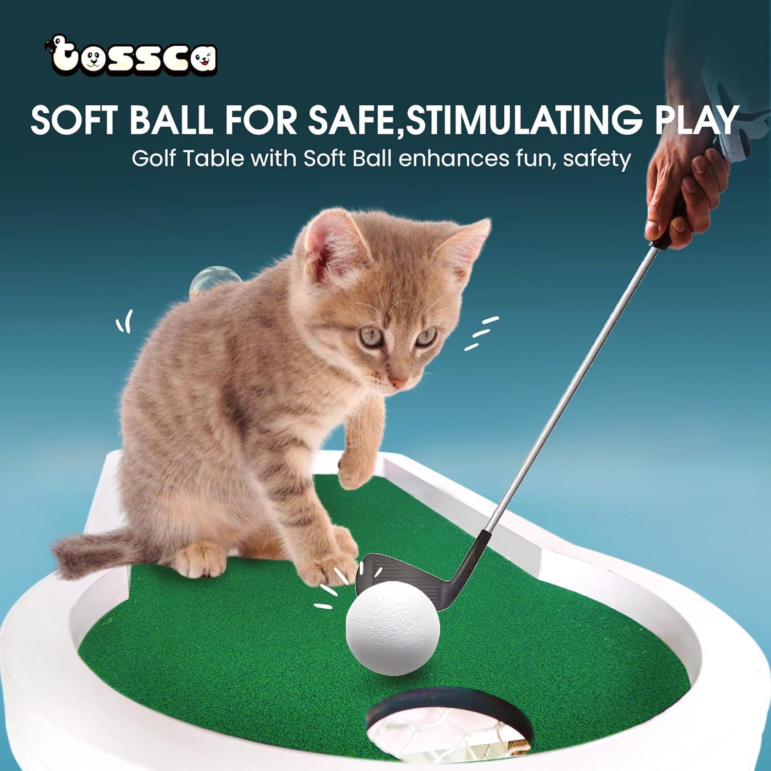 8 in 1 Cat Golf Table Set | Cat Tree Tower with Scratching Post, Catnip Pillows, Feather Teaser Wand, Feeder, Cat Furniture for Indoor Cats