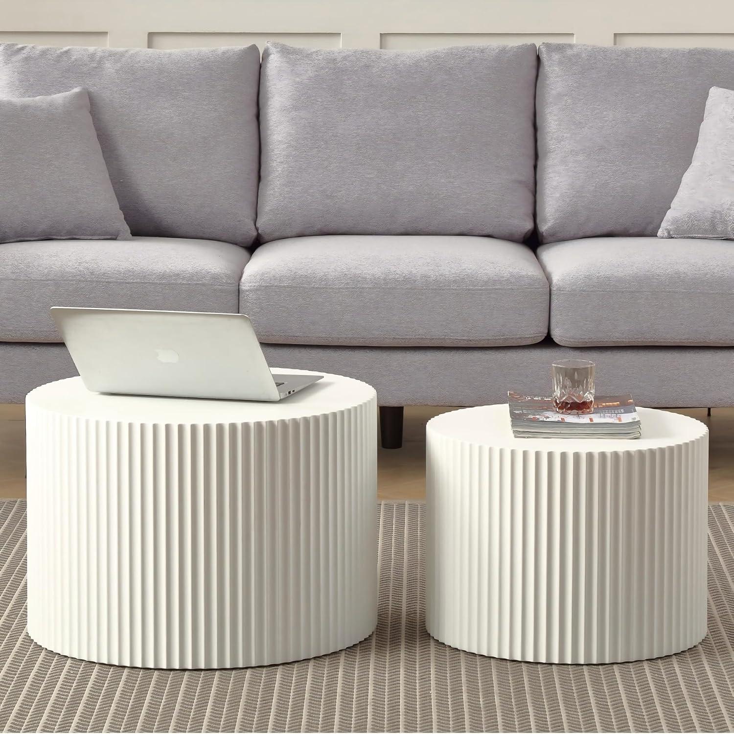 Hokku Designs Blayne 23.62" Round Nesting Coffee Table (2-Pieces)