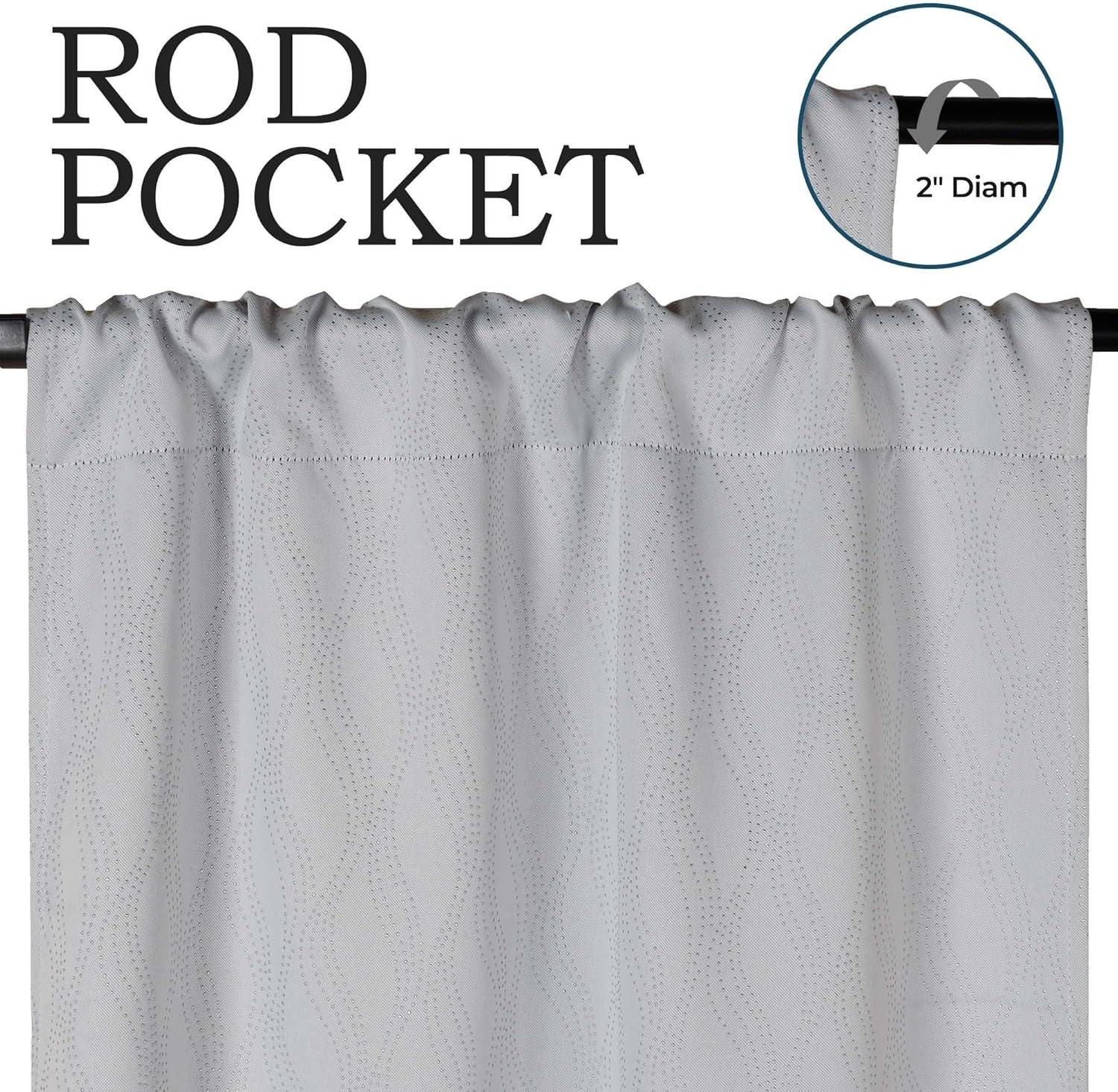 Platinum Blackout Polyester Rod Pocket Window Panels, 26" x 63"