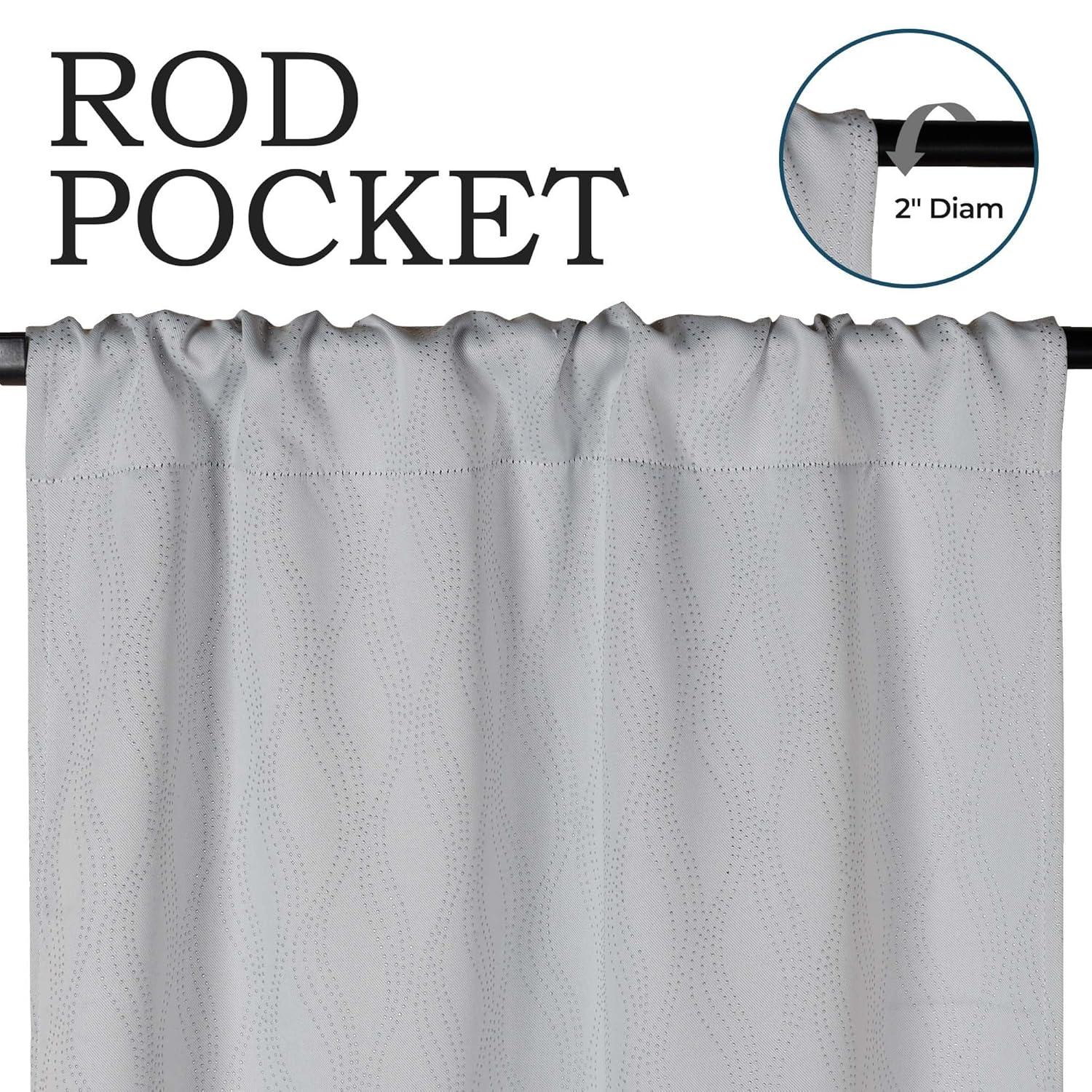 Platinum Blackout Polyester Rod Pocket Window Panels, 26" x 63"