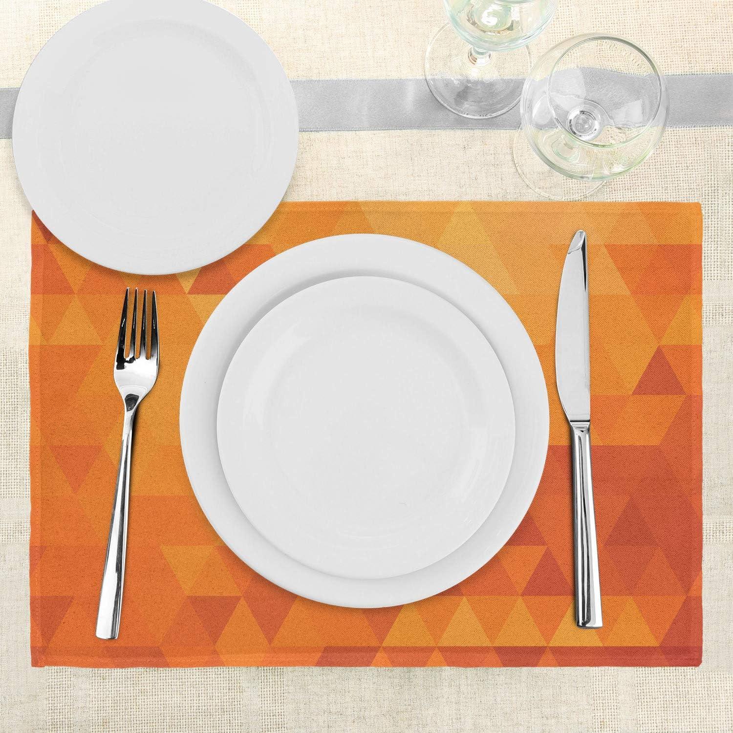 Ambesonne Burnt Orange Place Mats Set of 4, Shapes and Patterns, Standard Size, Burnt Orange