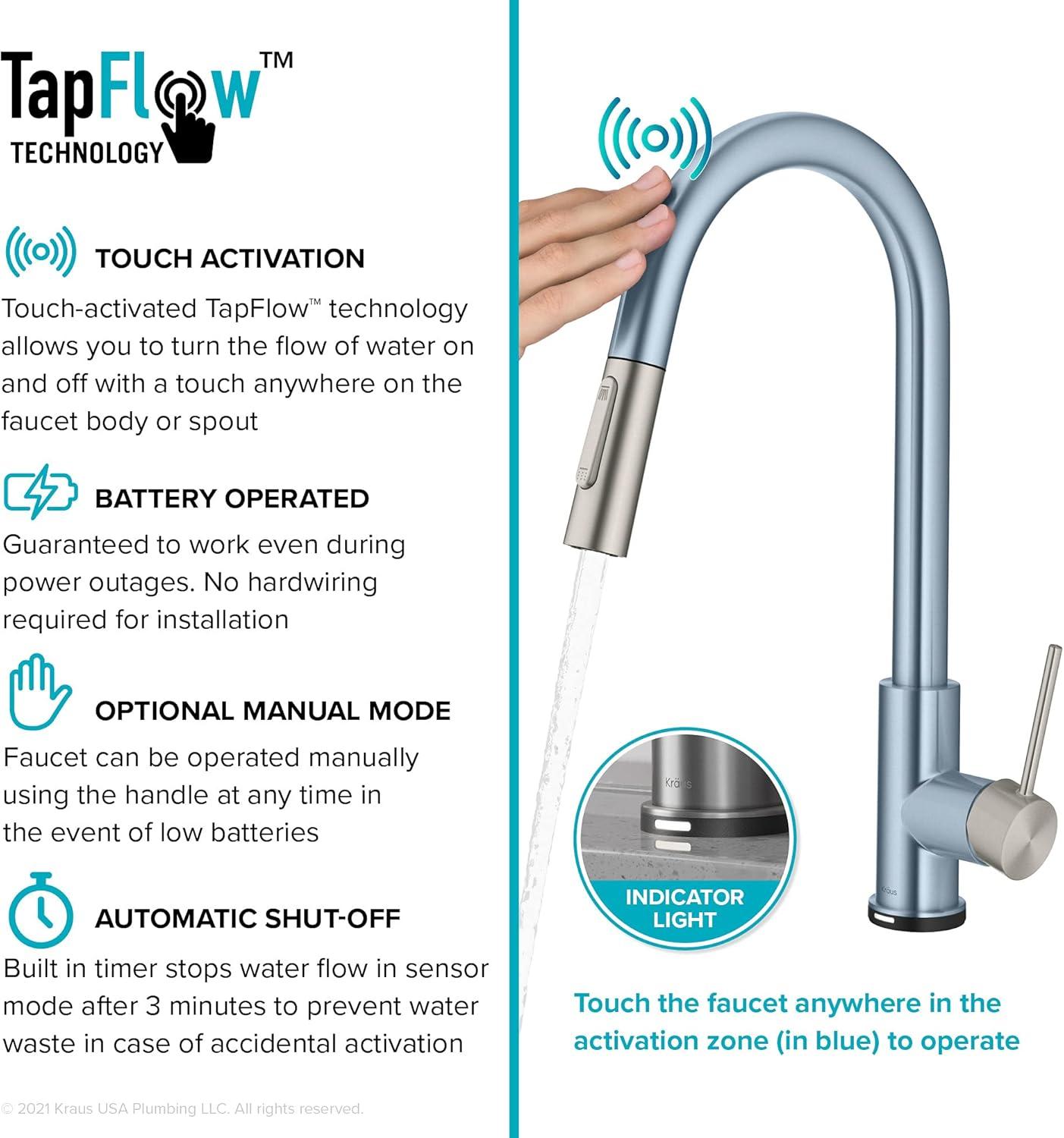 Spot Free Stainless Steel Touch Kitchen Faucet with Pull-Down Sprayer