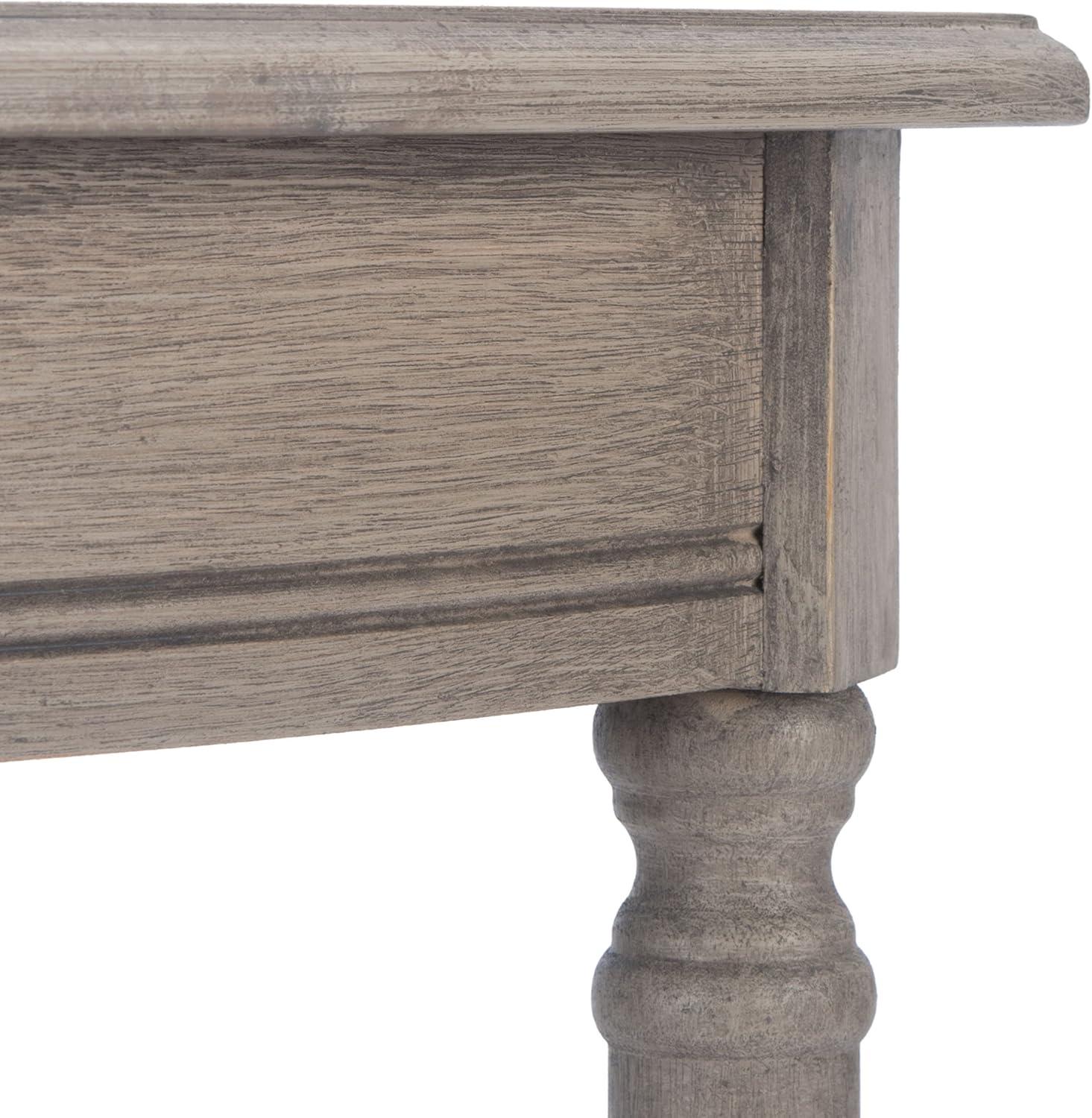 SAFAVIEH Tin.sley French Half Round Console Table, Greige (28 in. W x 11.8 in. D x 28 in. H)