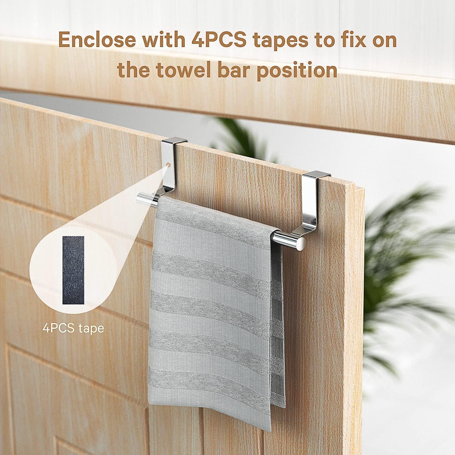 Stainless Steel Over Door Double Towel Rack Bar Holders