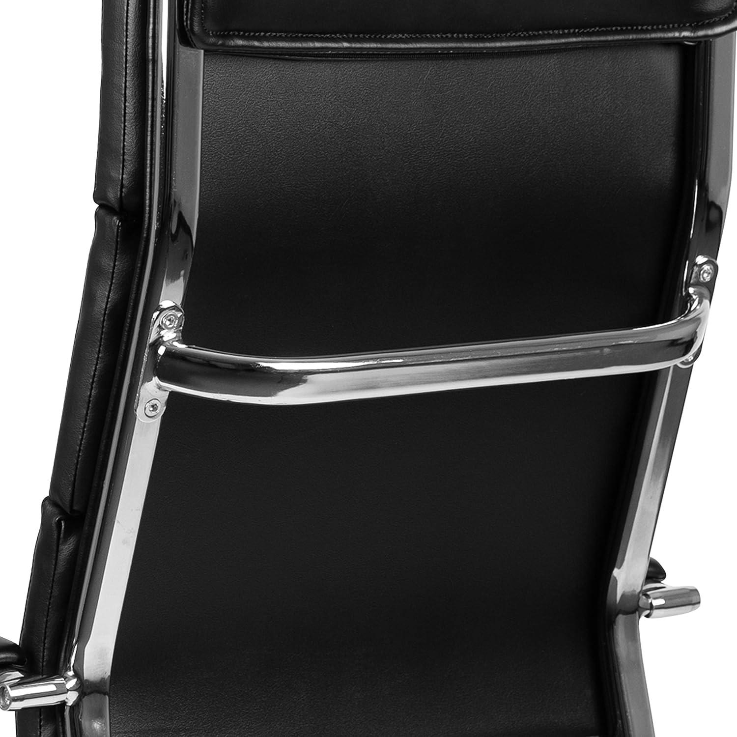 Flash Furniture Hansel High Back Black LeatherSoft Contemporary Panel Executive Swivel Office Chair