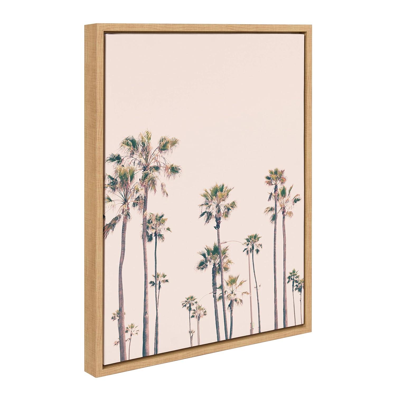 Kate & Laurel All Things Decor 18"x24" Sylvie Pink Palm Tree Paradise Framed Wall Art by Caroline Mint